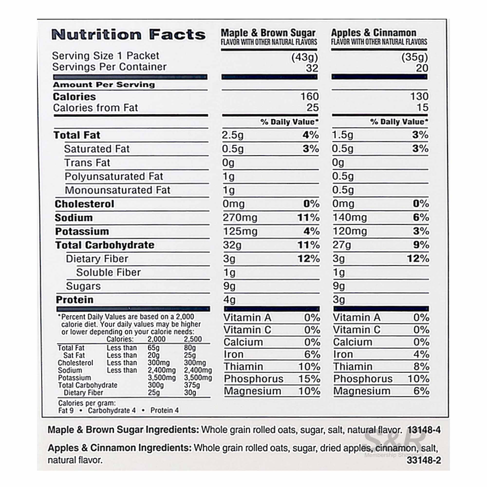 Flavor Variety Instant Oatmeal