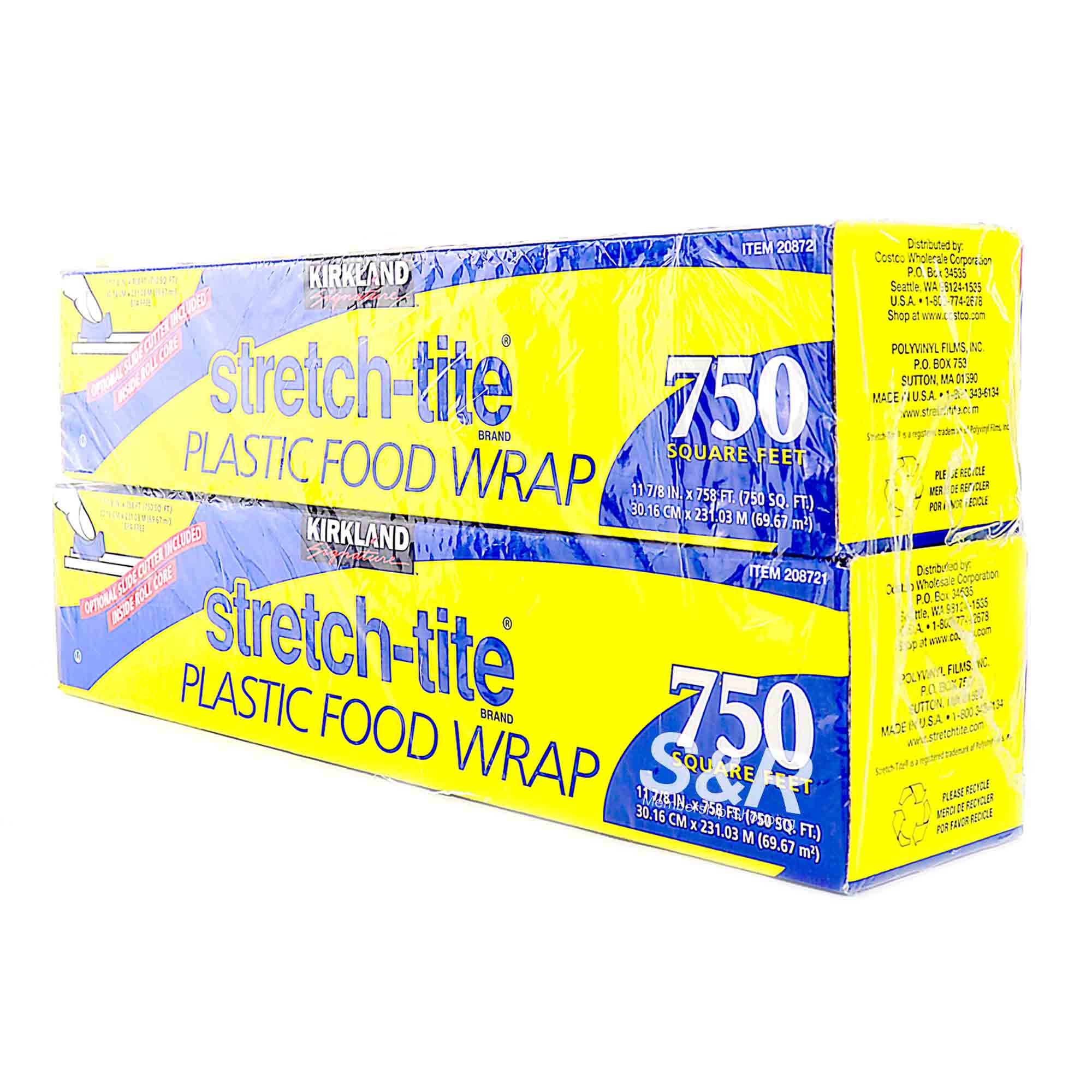 Kirkland Signature Stretch Tite Plastic Food Wrap750sq.ft 2pcs