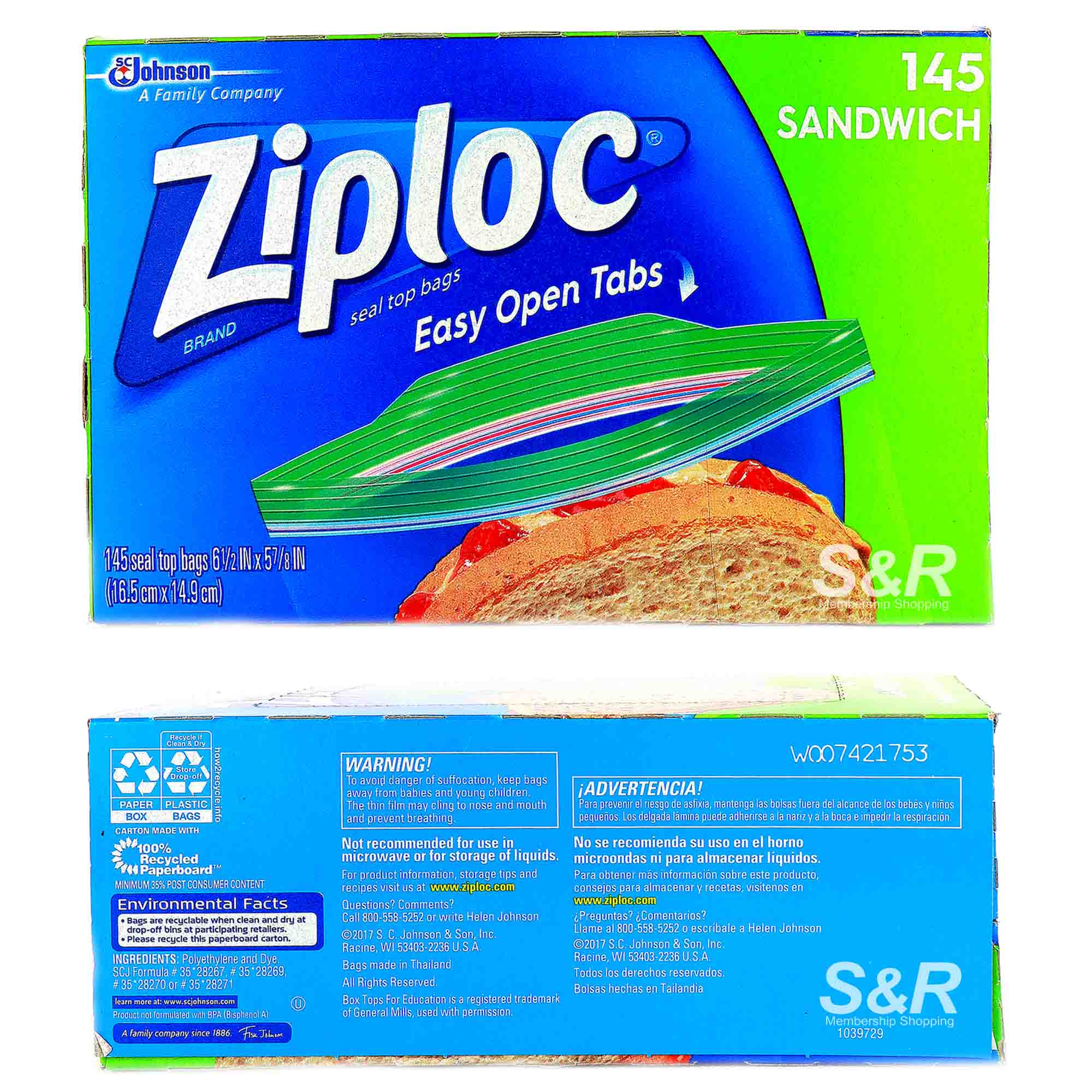 Ziploc Seal Top Sandwich Bags
