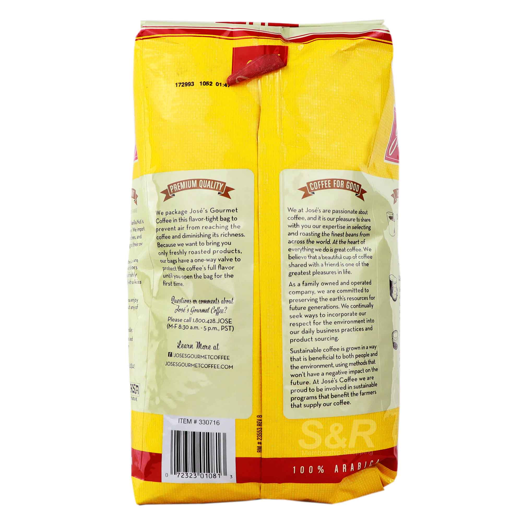 Jose's Gourmet Coffee Whole Bean Coffee Vanilla Nut