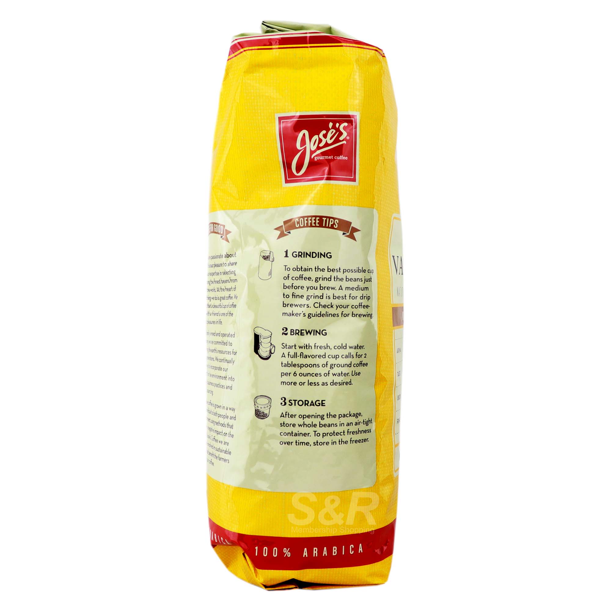 Jose's Gourmet Coffee Whole Bean Coffee Vanilla Nut Medium Roast 1.36kg