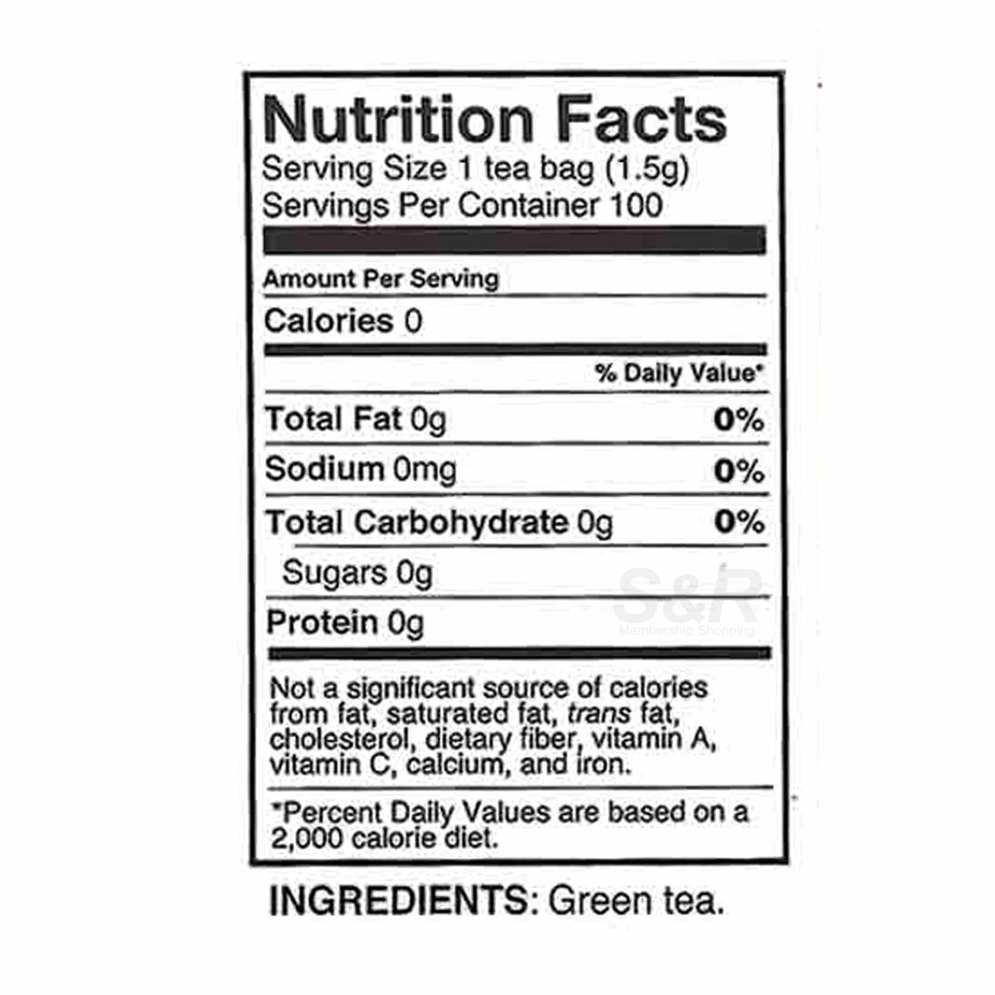 Kirkland Signature Green Tea Bags, 1.5 g, 100-count