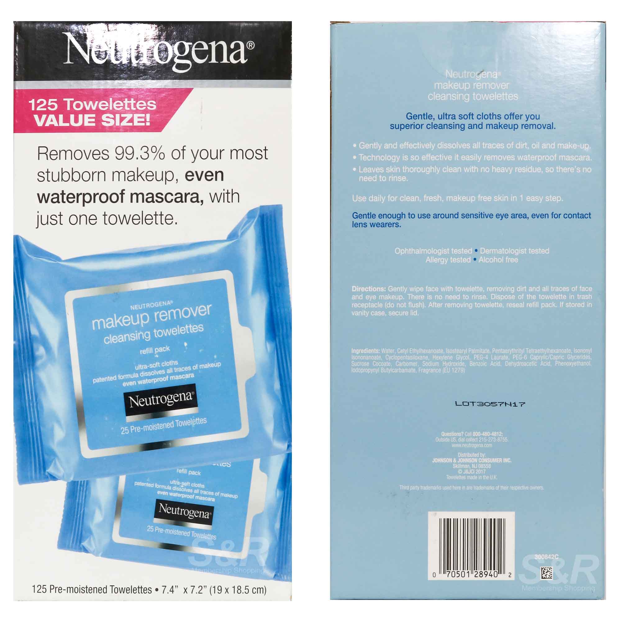 Neutrogena Makeup Remover Cleansing Towelettes Refill Pack 125pcs