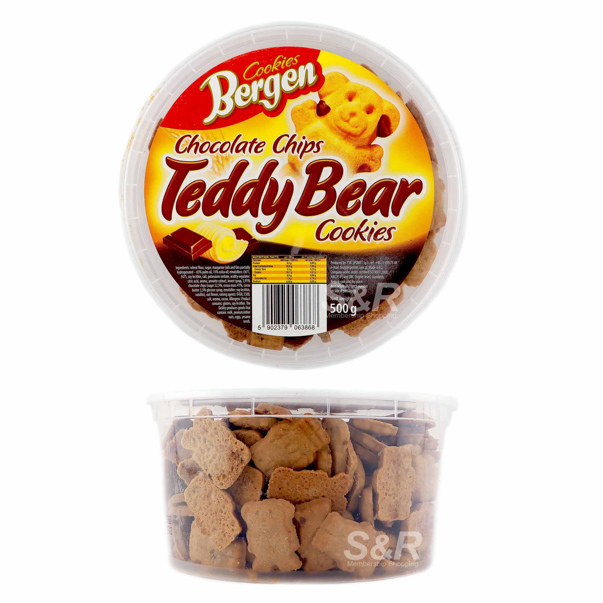Bergen Chocolate Chips Teddy Bear Cookies 500g