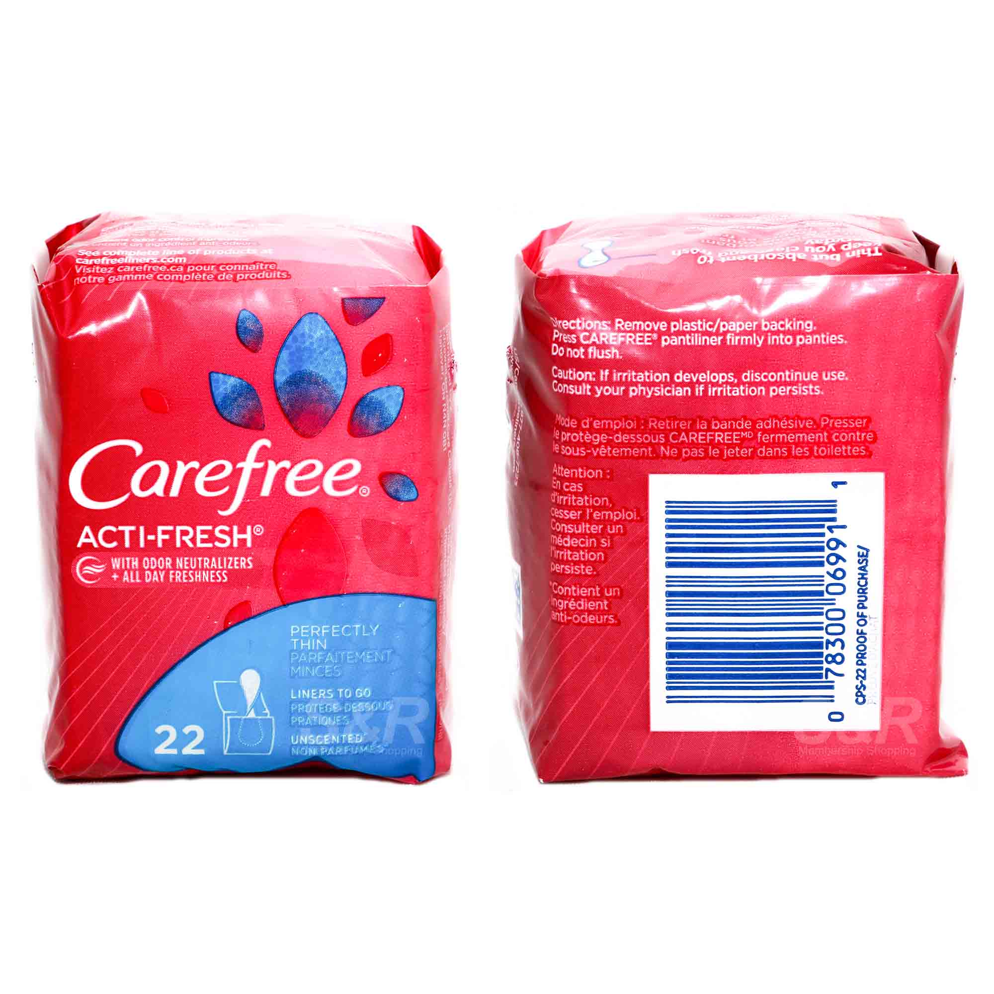 Carefree ActiFresh Unscented Panty Liner 22pcs