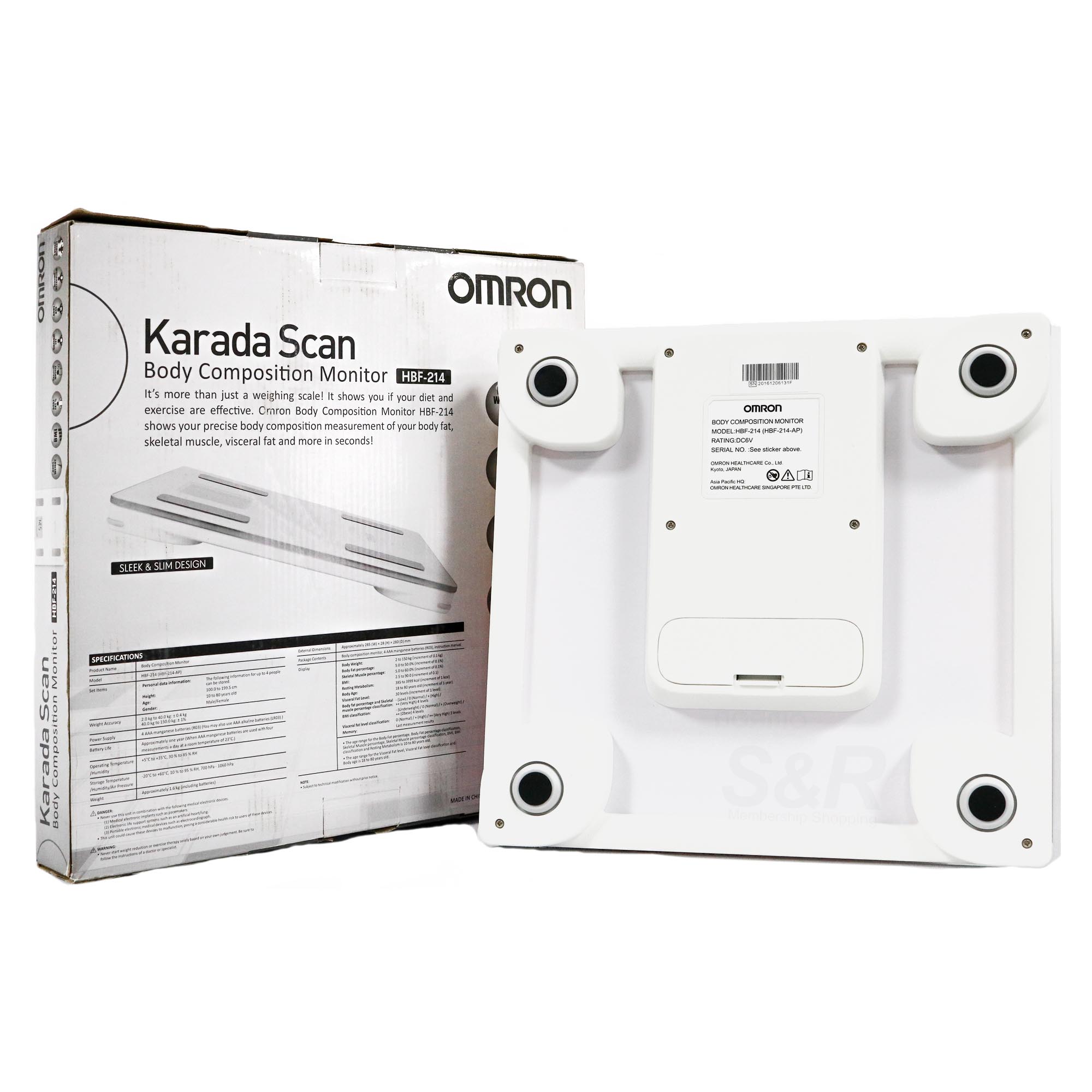 Omron Karada Scan Body Composition Monitor HBF214 1pc