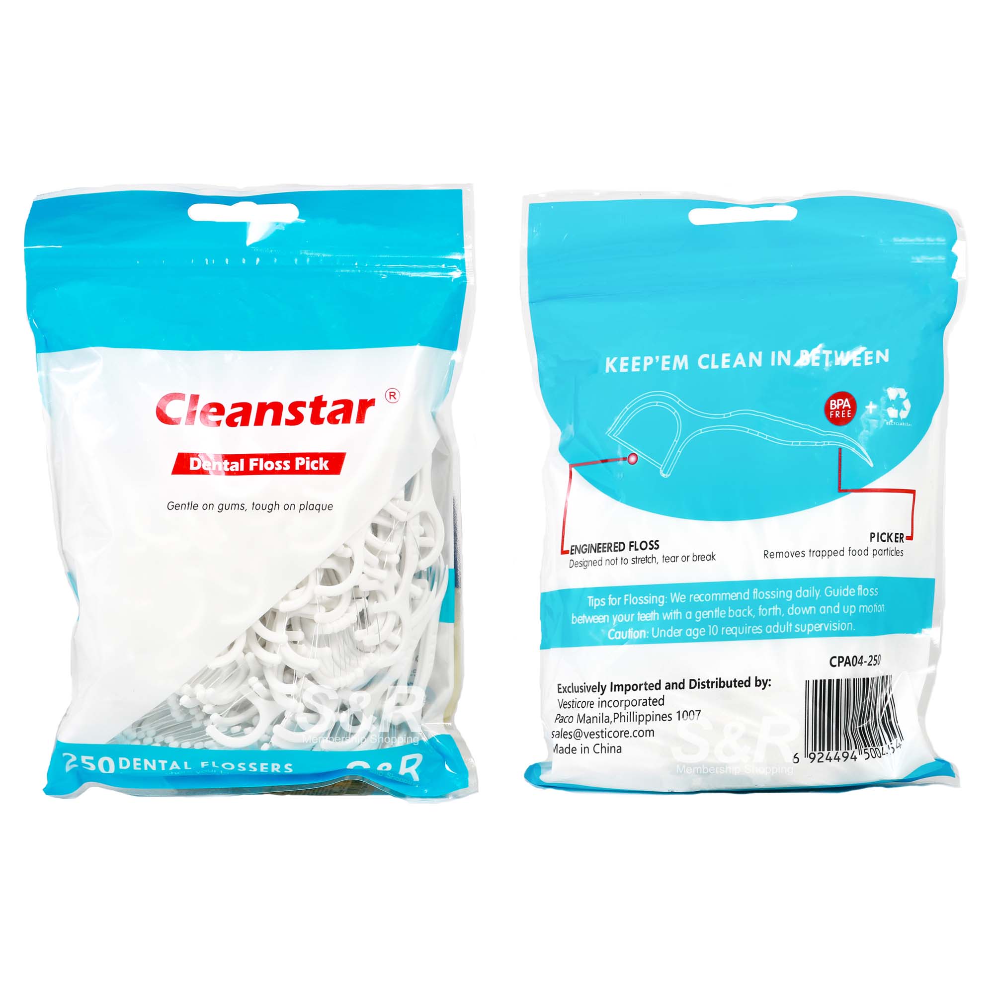 Cleanstar Dental Floss Picks 250pcs