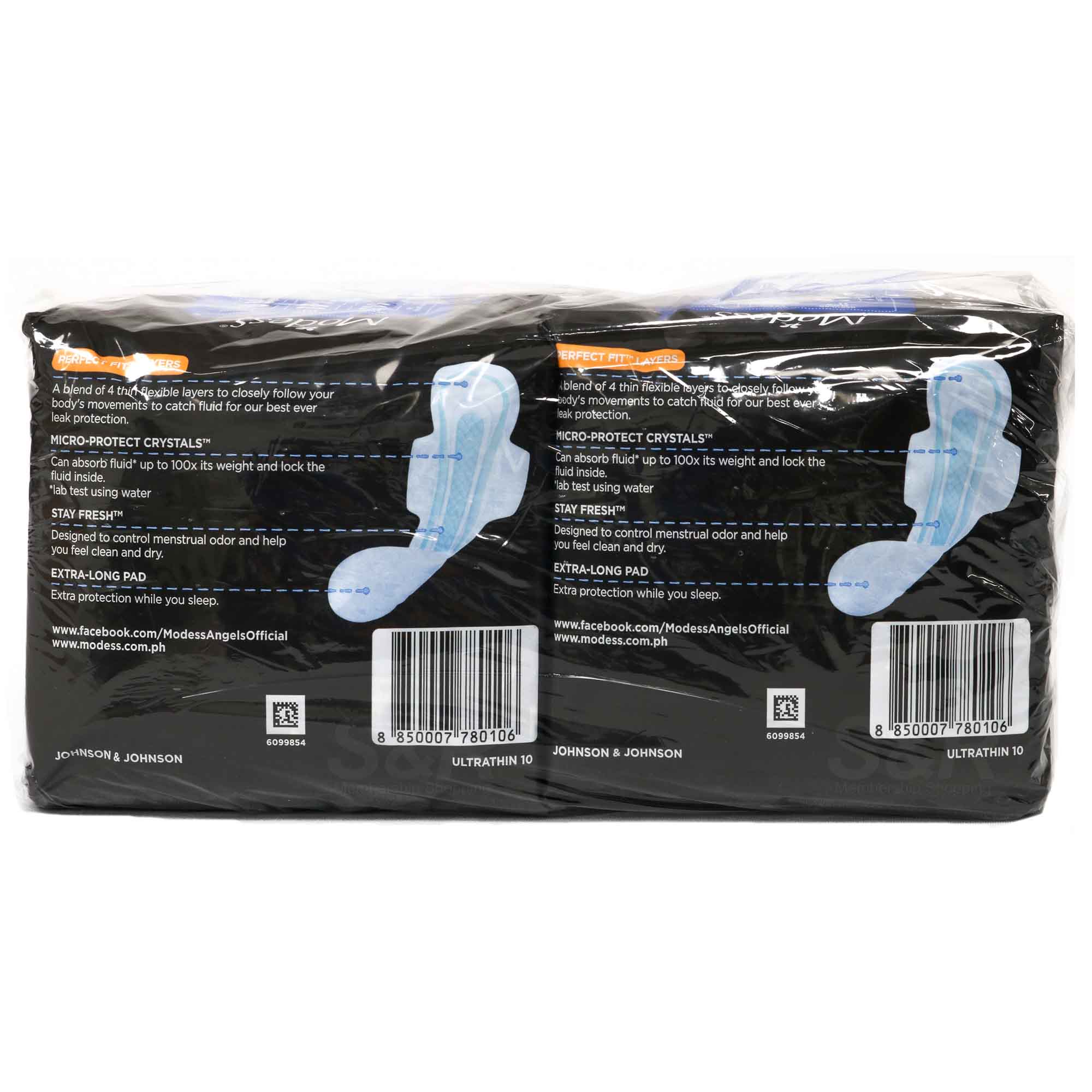 Modess All Night Extra Long Ultra-Thin w/ Wings