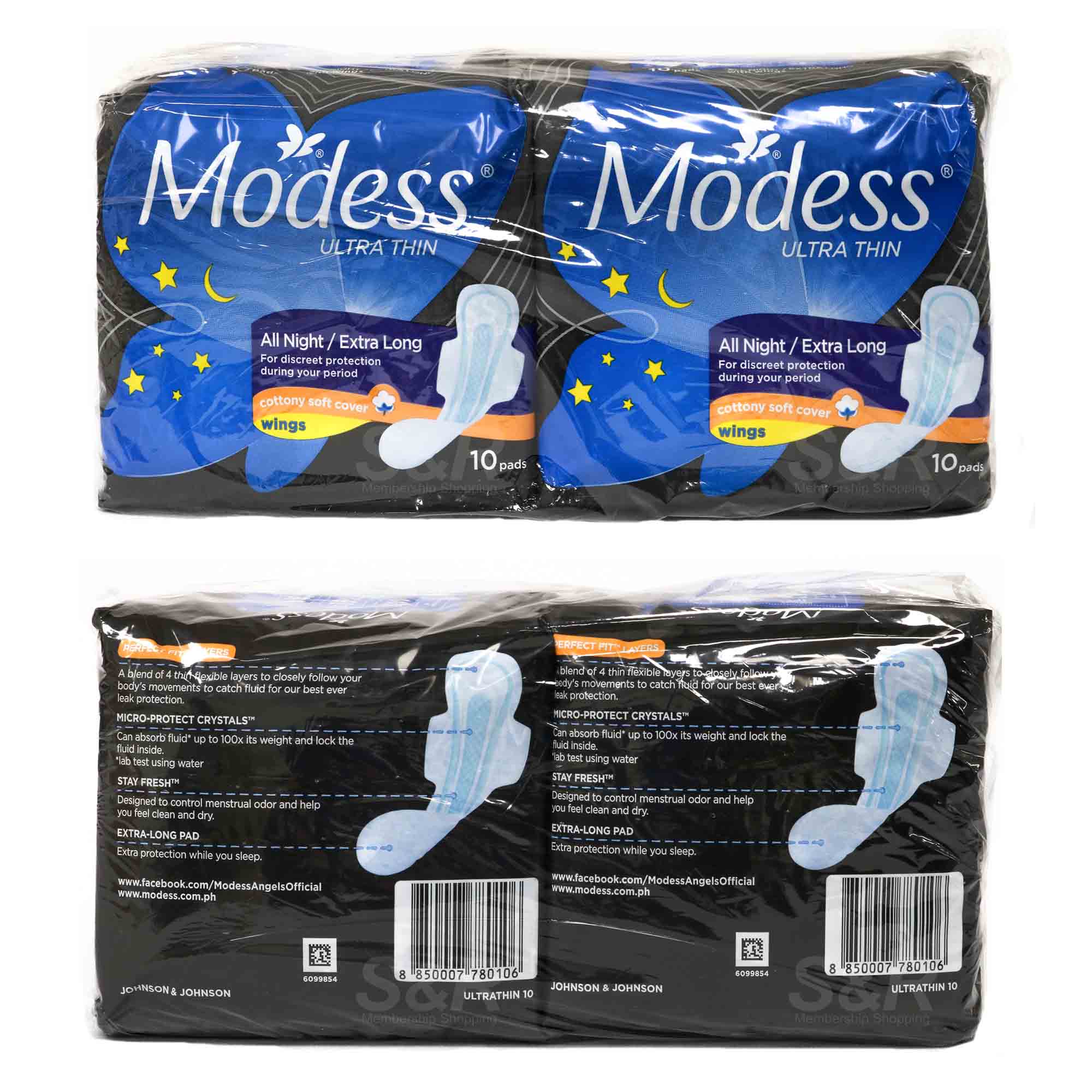 Modess All Night Extra Long Ultra-Thin w/ Wings