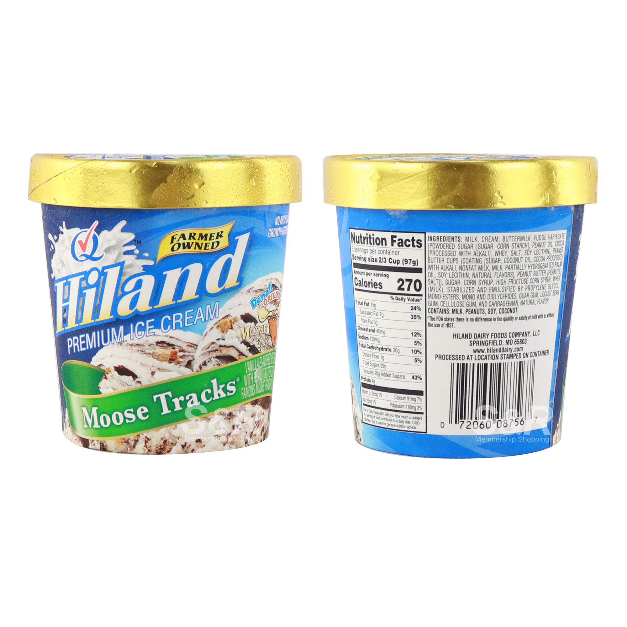Hiland Premium Ice Cream Moose Tracks Flavor 473mL