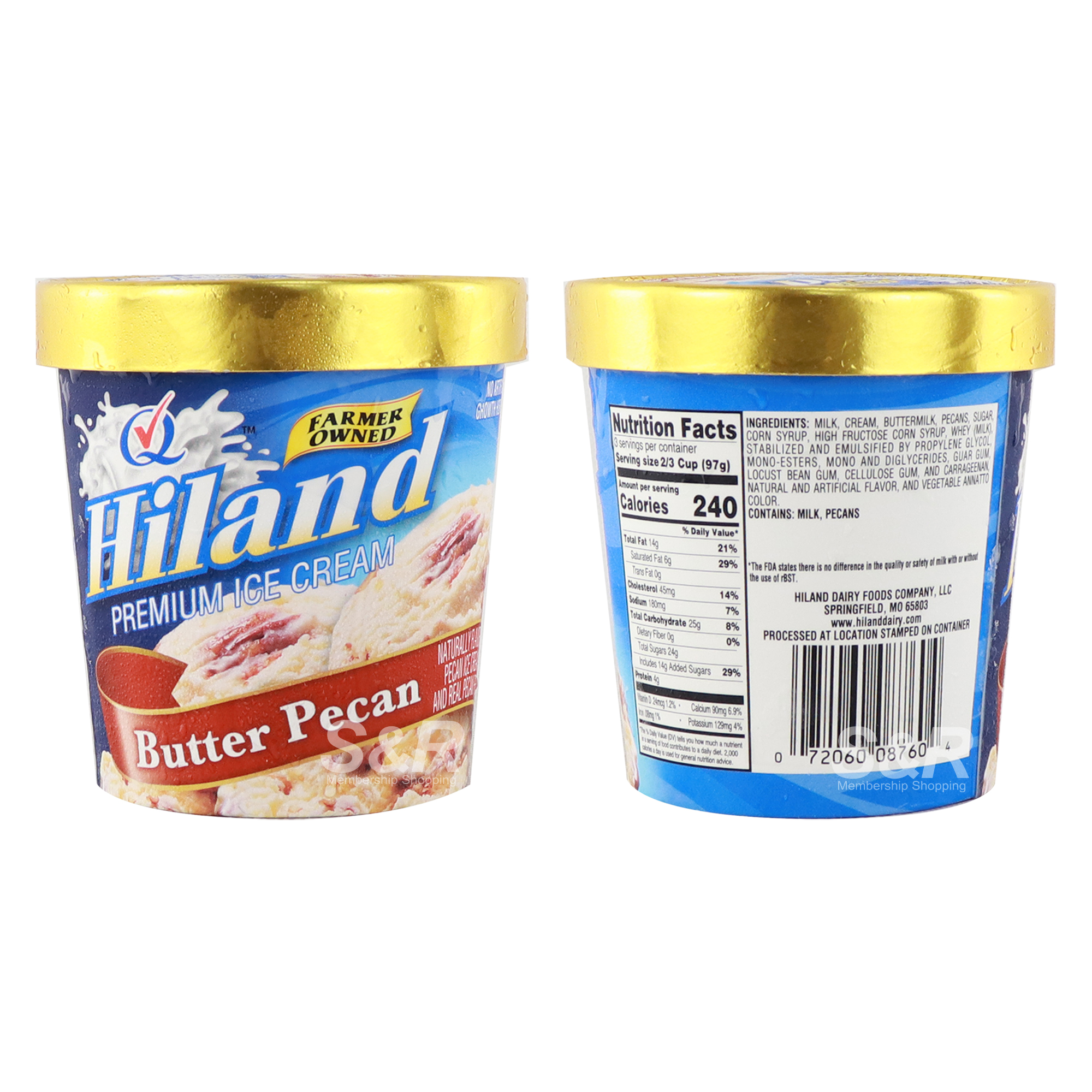 Hiland Premium Ice Cream Butter Pecan Flavor 473mL