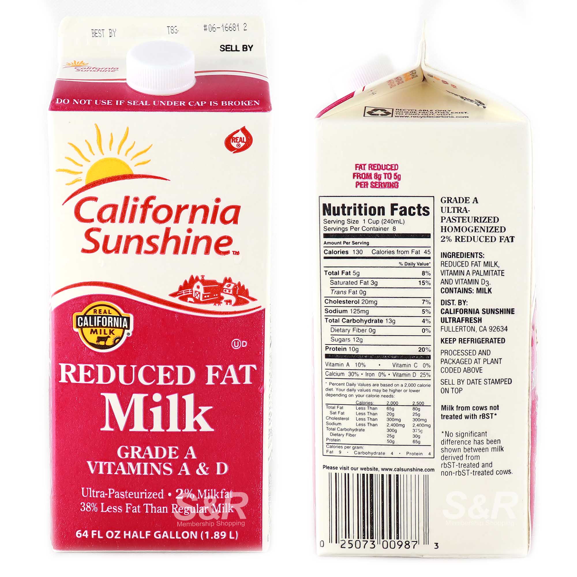 California Sunshine Reduced Fat Milk