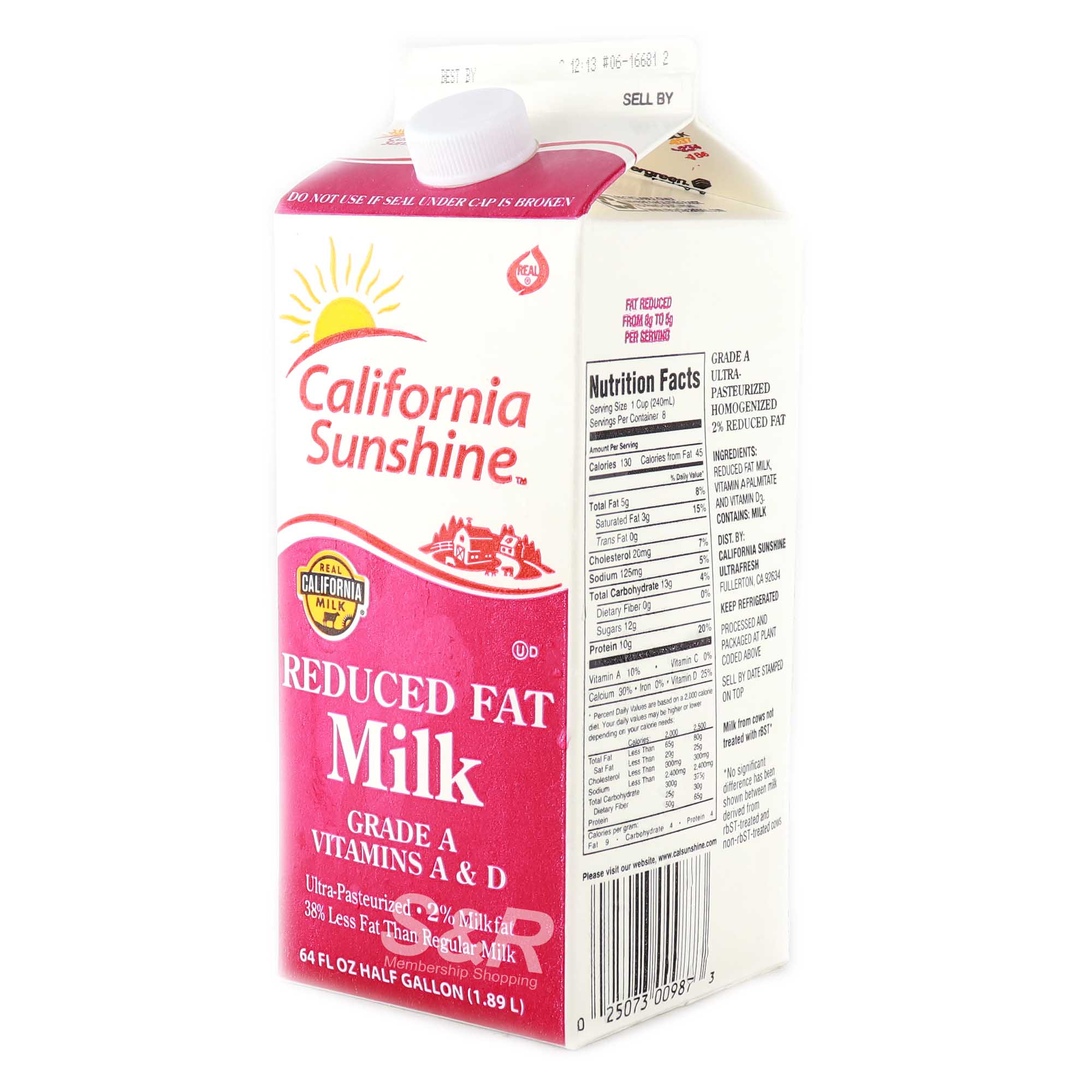 California Sunshine Reduced Fat Milk