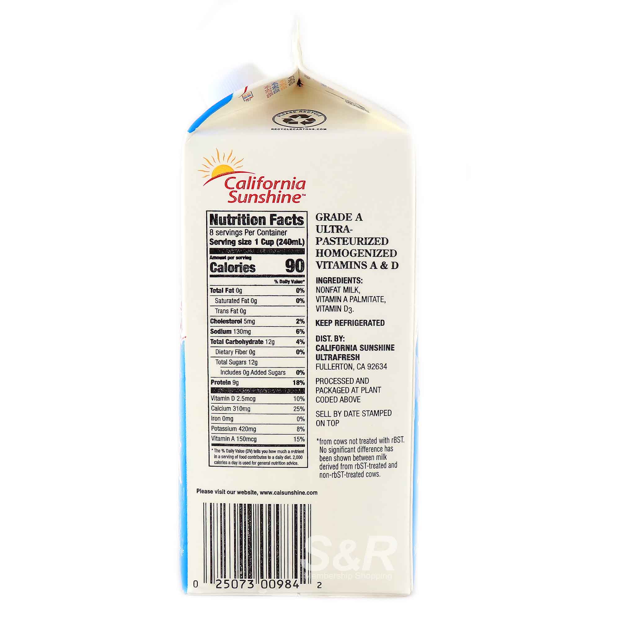 California Sunshine Nonfat Milk
