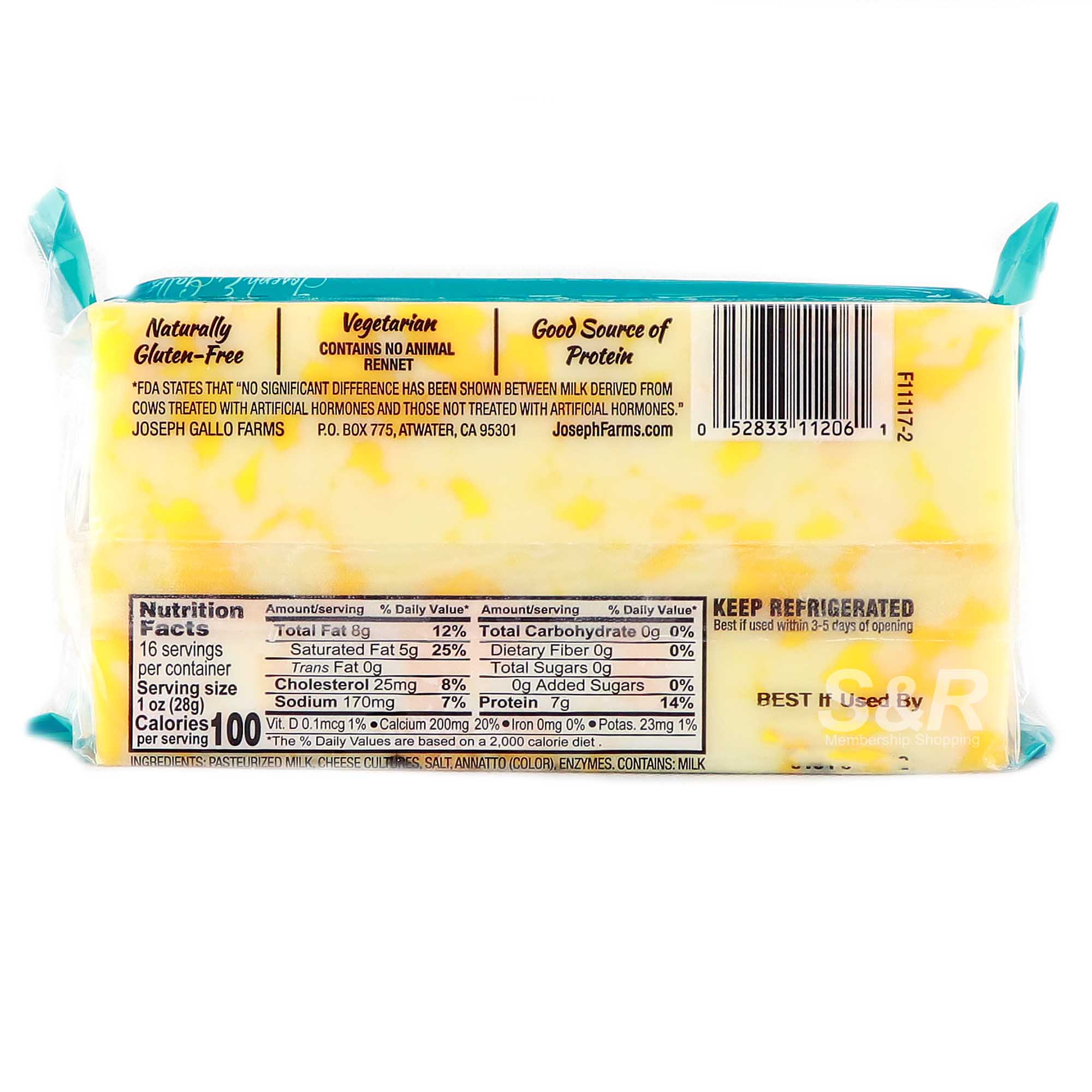 Joseph Farms California Natural Marbled Jack Cheese 454g