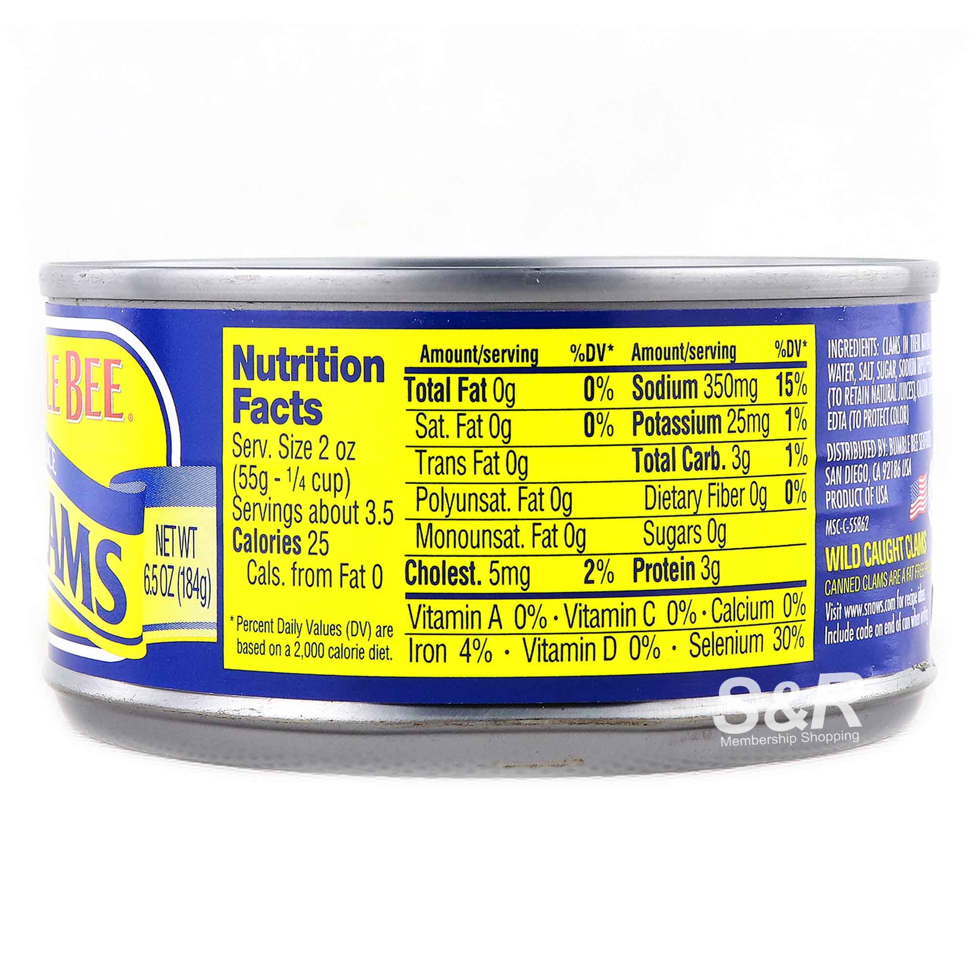 Snow's Bumble Bee Chopped Clams in Clam Juice 184g