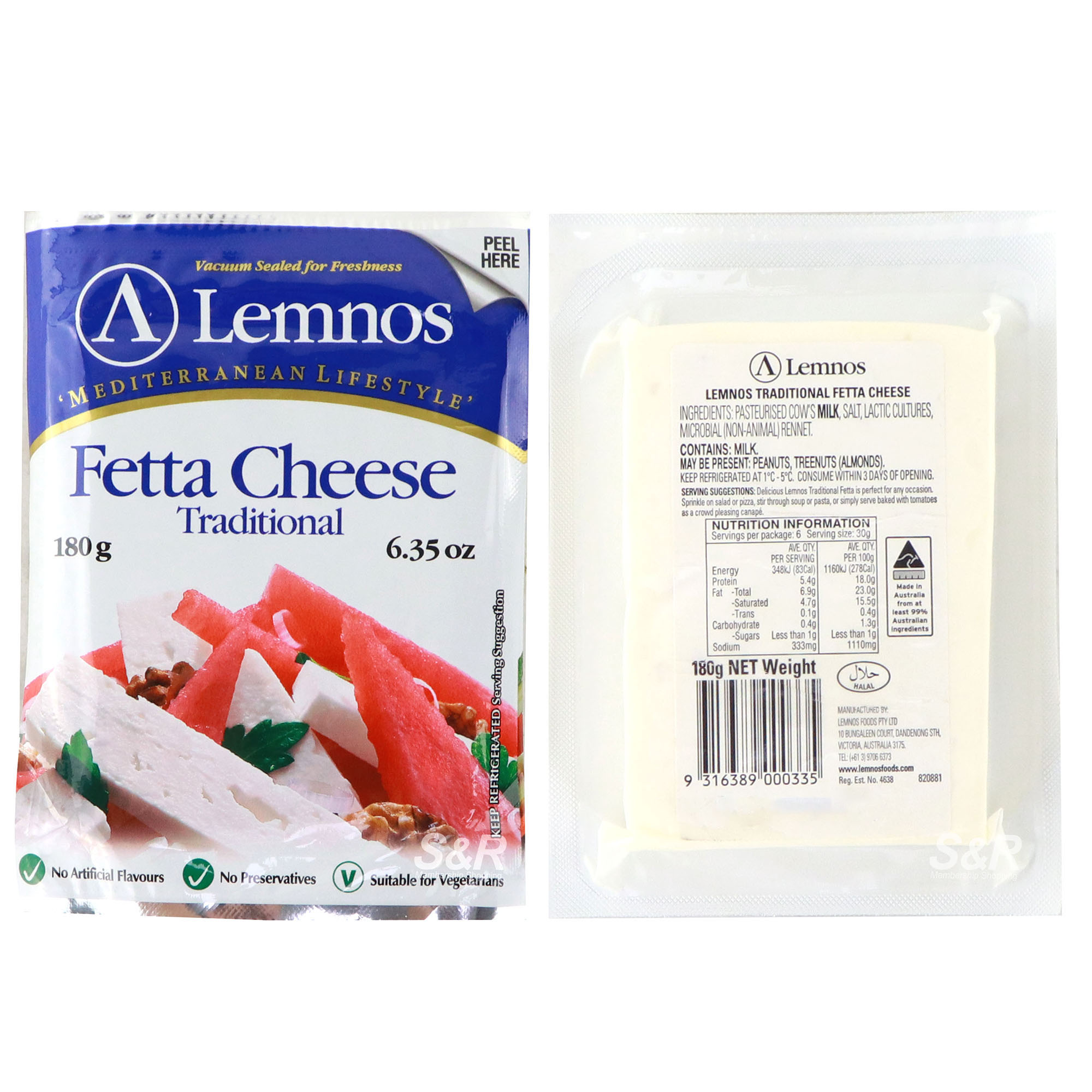 Lemnos Full Cream Feta Cheese