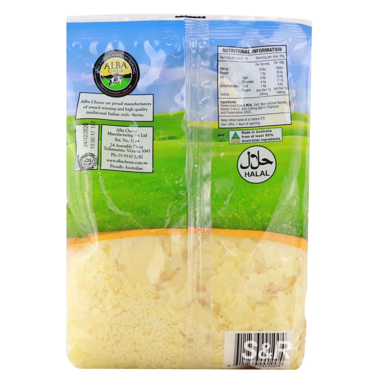 Alba Shaved Parmesan Cheese 250g