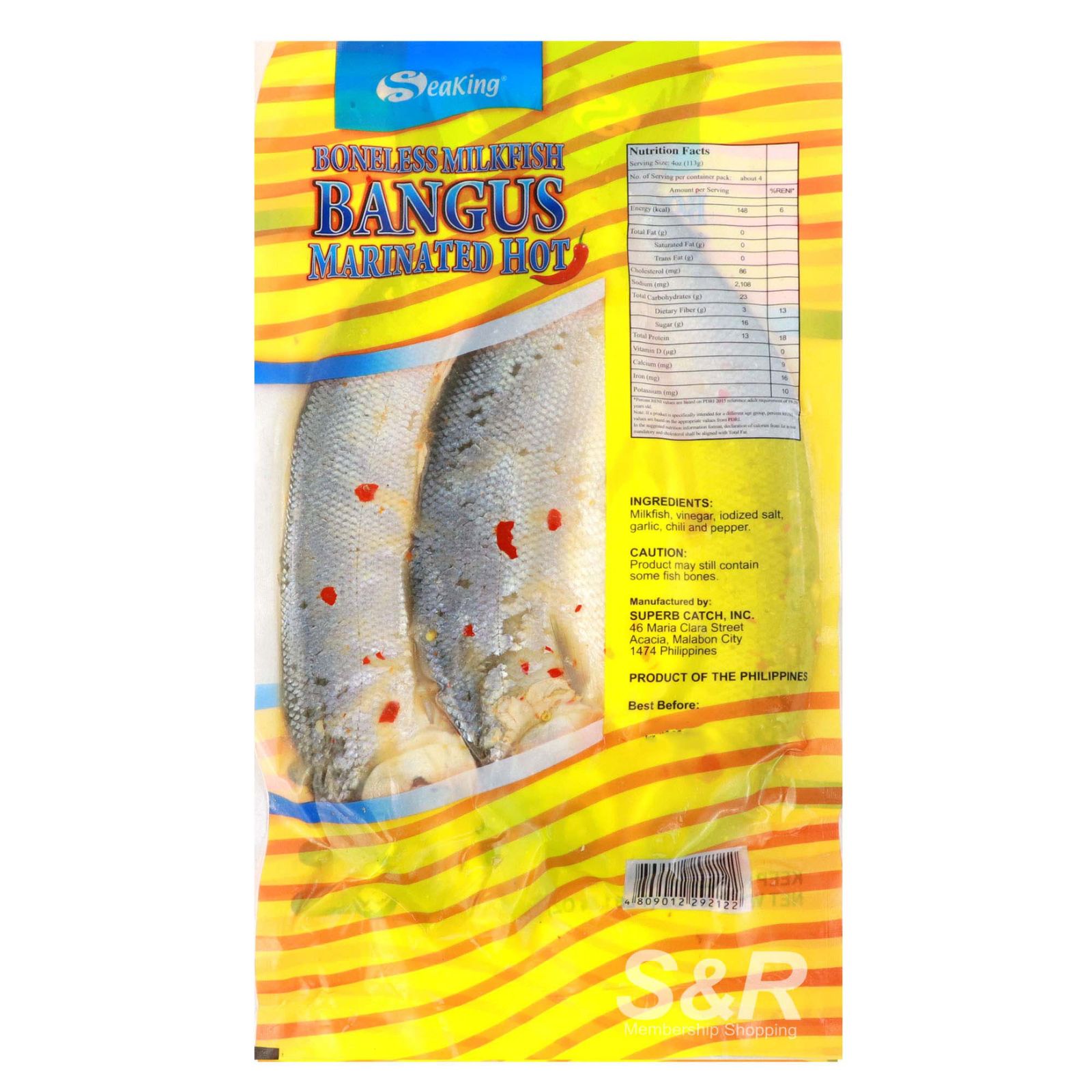 Seaking Boneless Milkfish Marinated Hot 500g