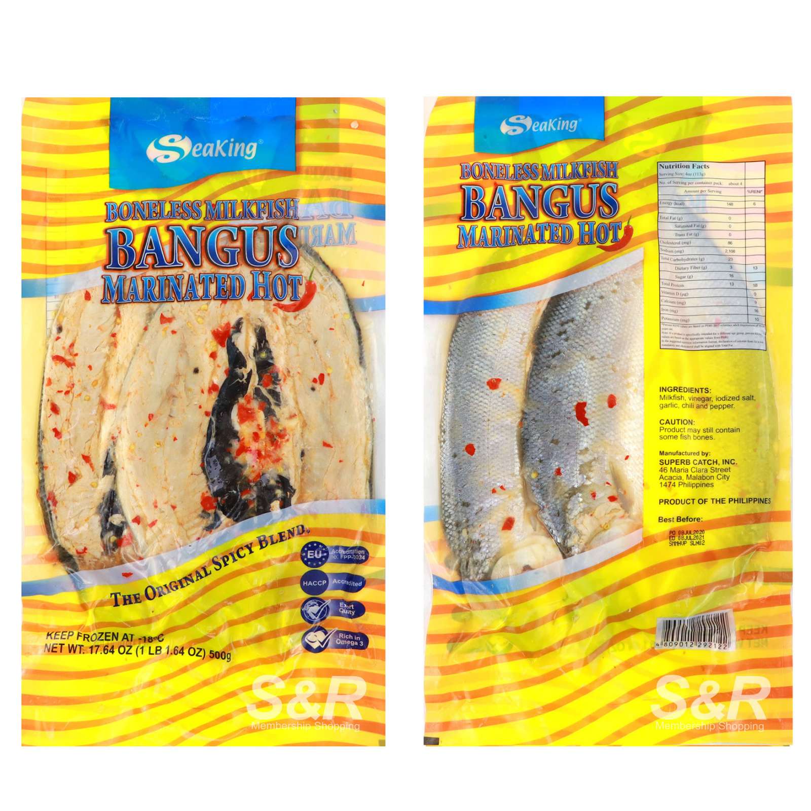 Seaking Boneless Milkfish Marinated Hot 500g