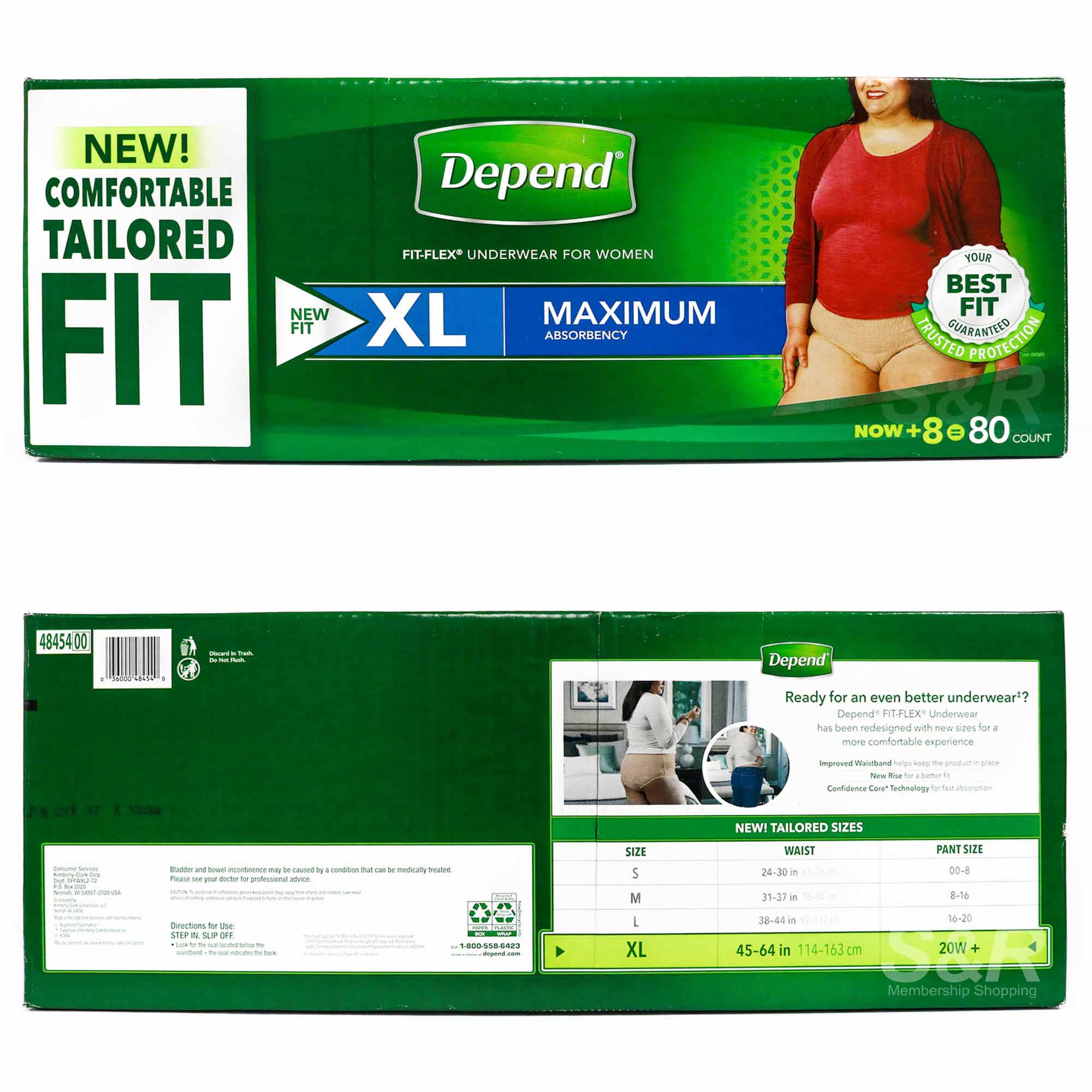 Depend Fit-Flex Women's Underwear Extra Large 80pcs