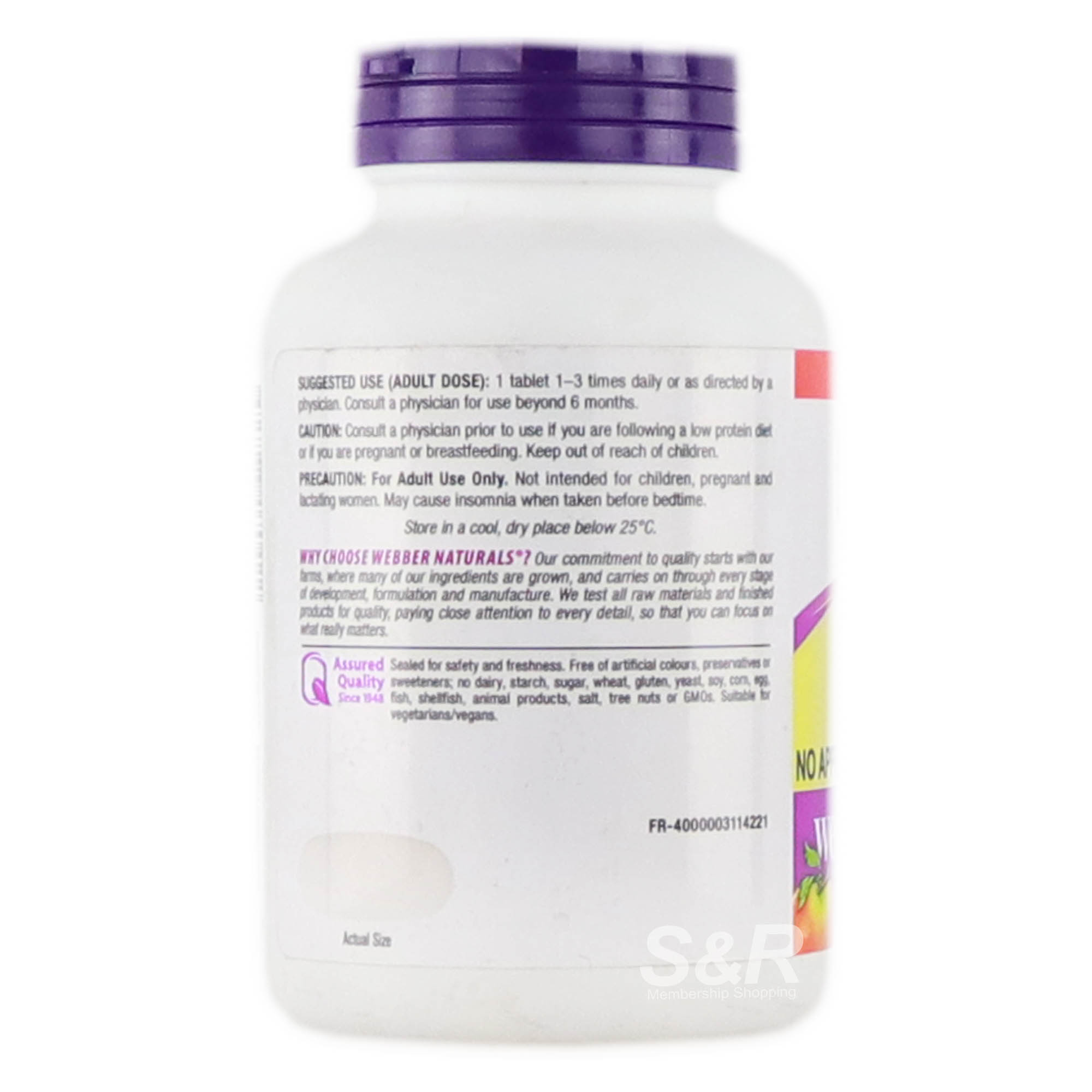 Webber Naturals L-Lysine 1000mg