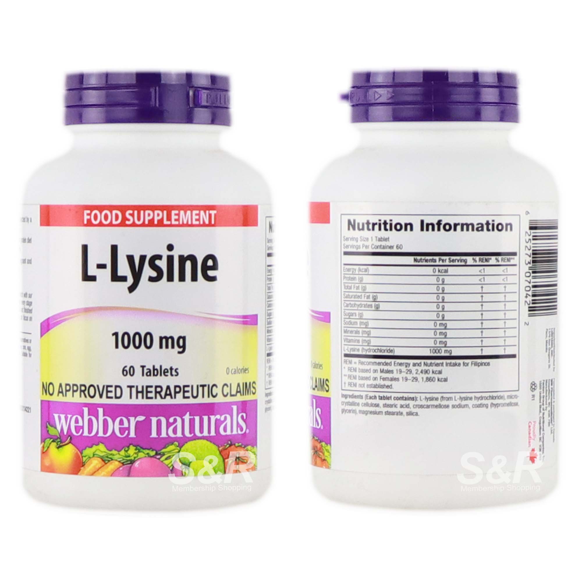 Webber Naturals L-Lysine 1000mg