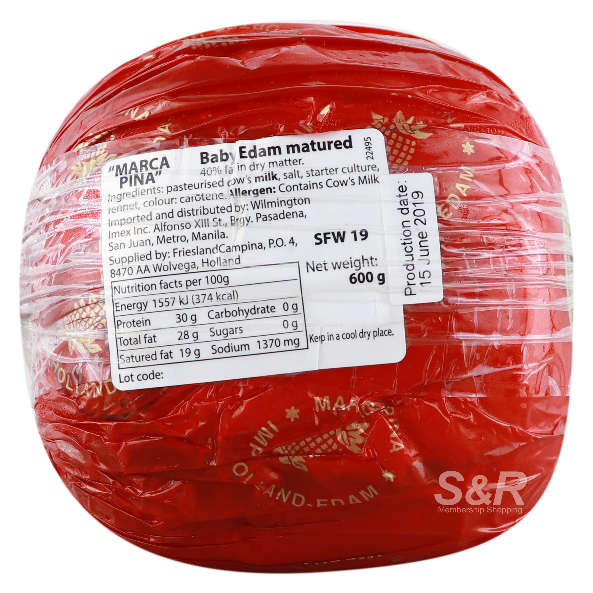 Marca Piña Baby Edam Cheese 600g