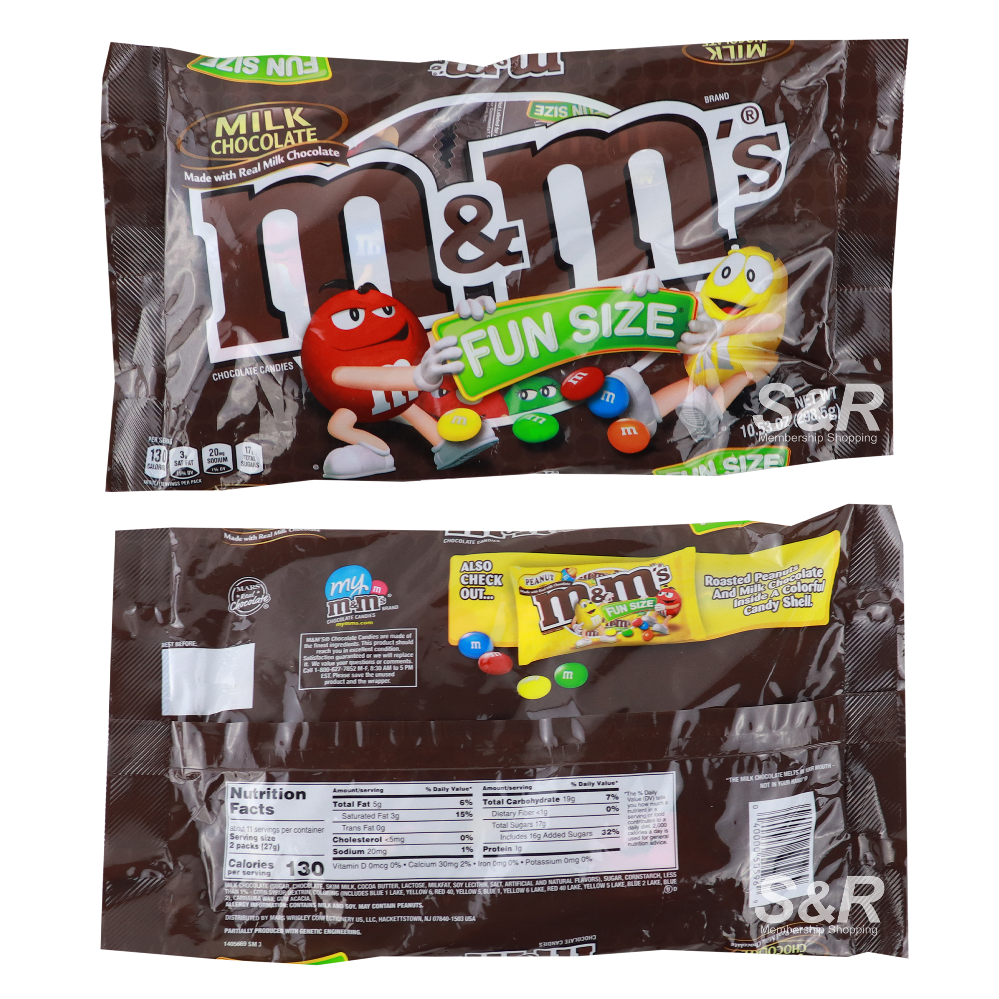 M&M'S Fun Size Milk Chocolate Candy, 10.53 oz Bag, Chocolate