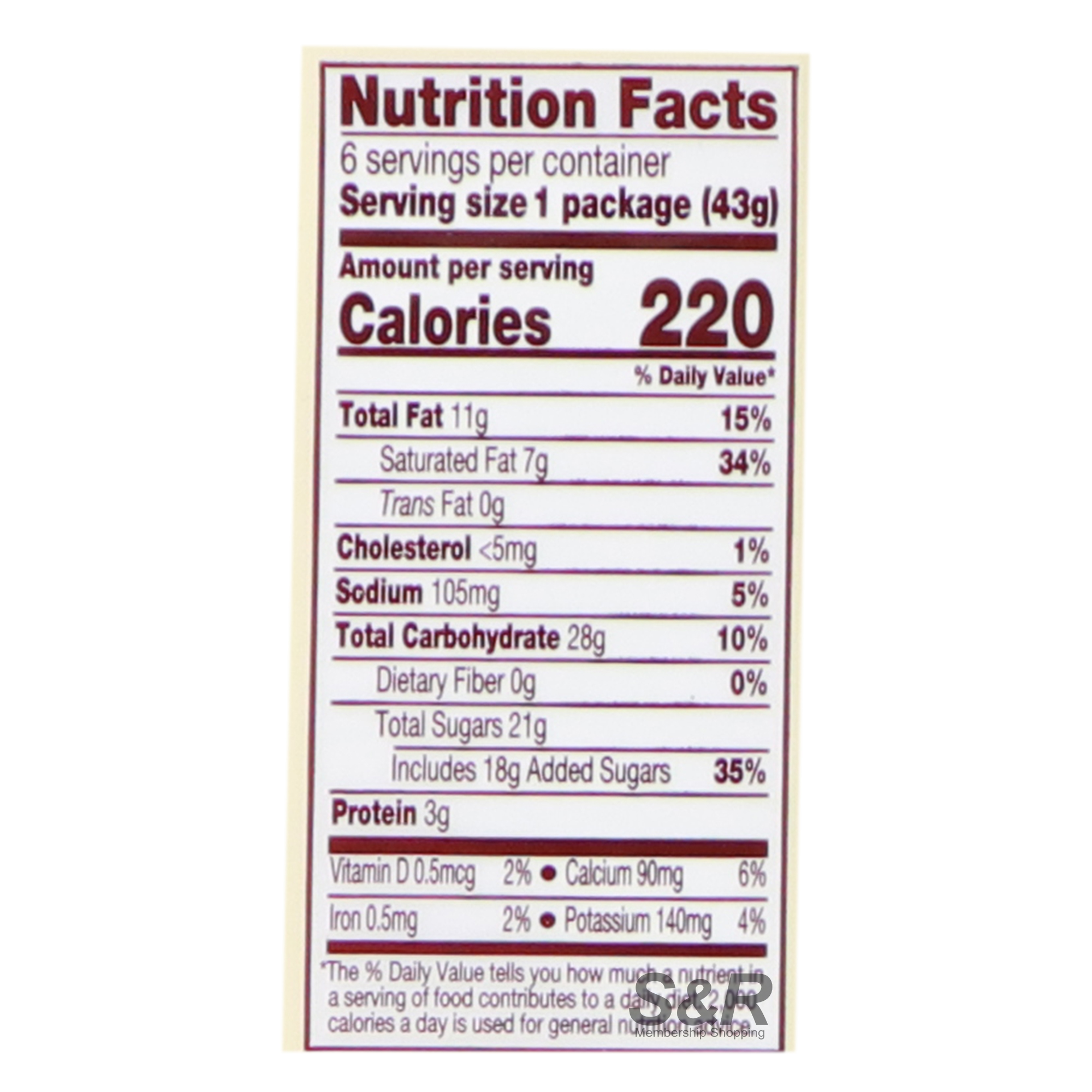 Hershey's Cookies and Creme Chocolates 6pcs