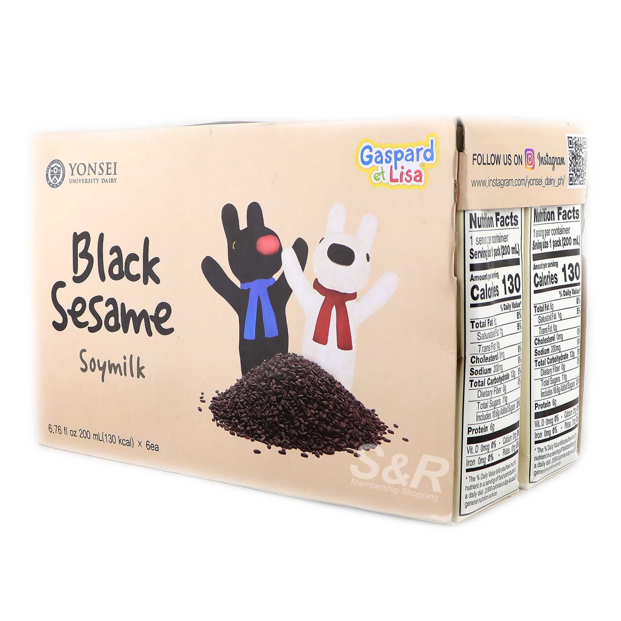 Yonsei Black Sesame Soy Milk 6 milk boxes