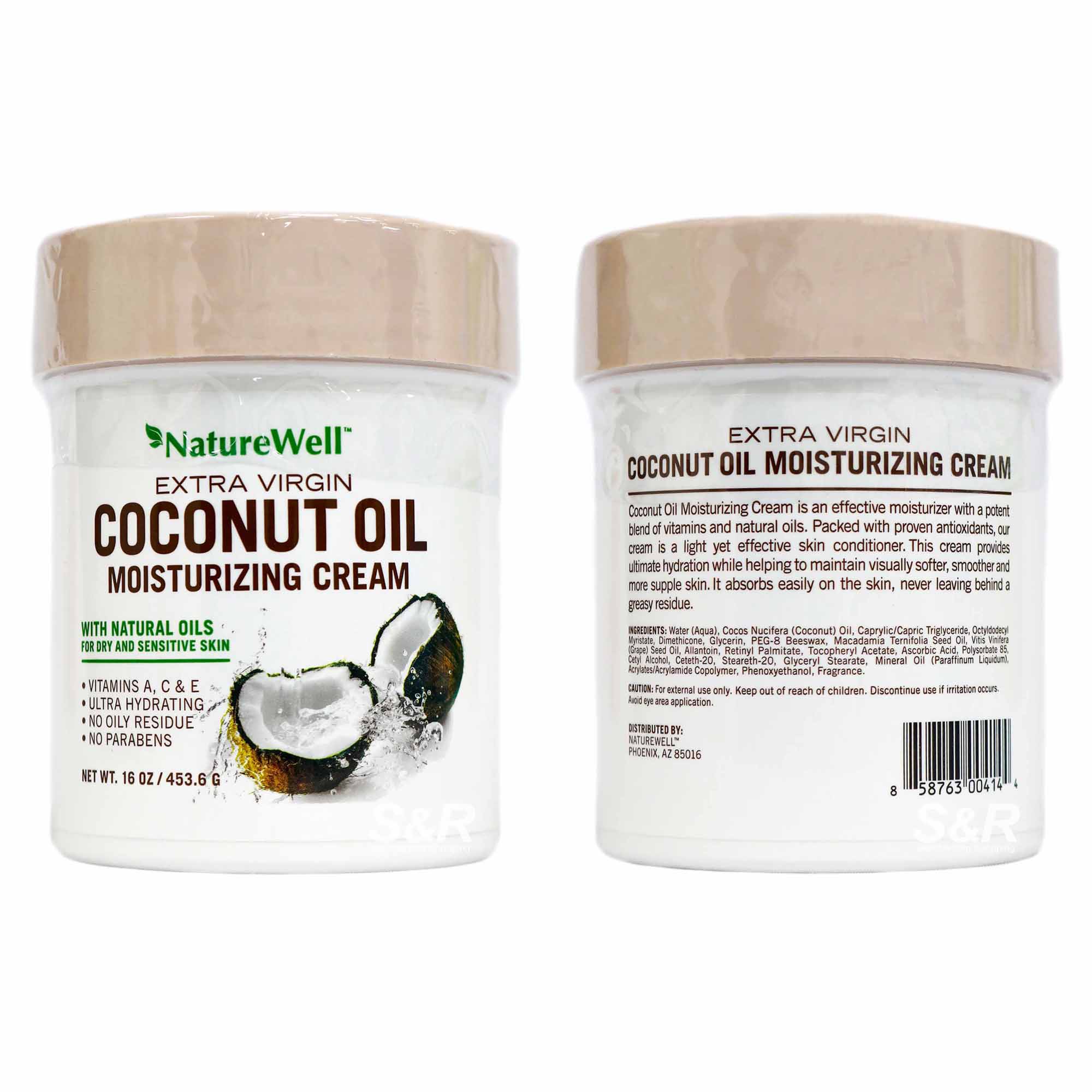 NatureWell Extra Virgin Coconut Oil Moisturizing Cream 453.6g