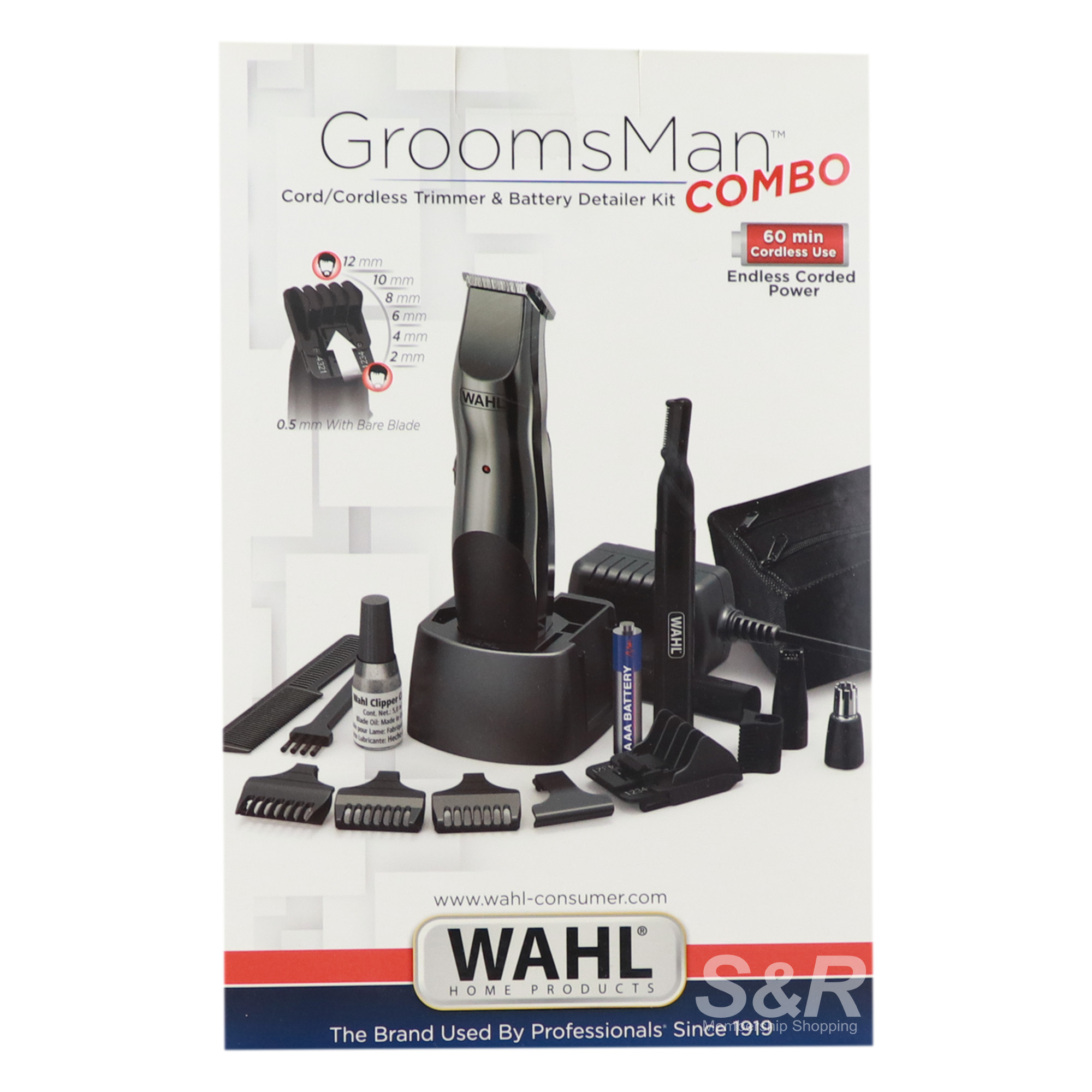Wahl Home Products Groomsman Cord/Cordless Trimmer and Battery Detailing Kit