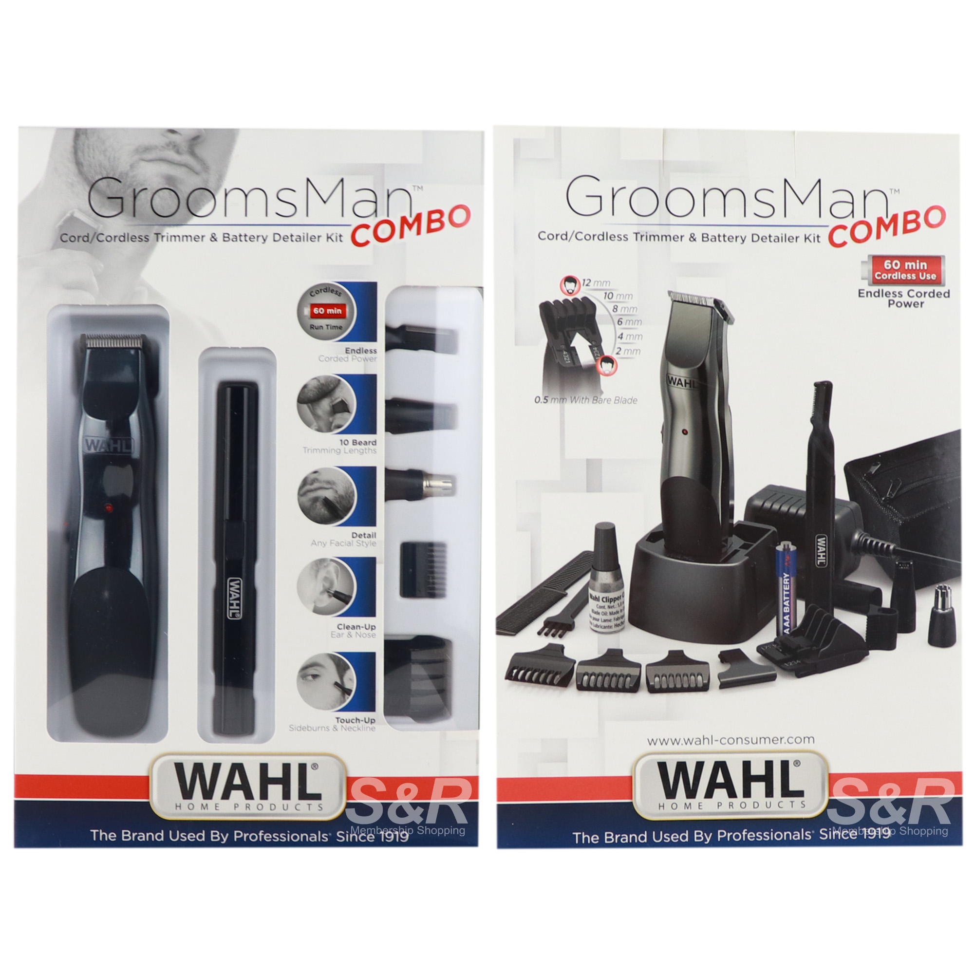 Wahl Home Products Groomsman Cord/Cordless Trimmer and Battery Detailing Kit