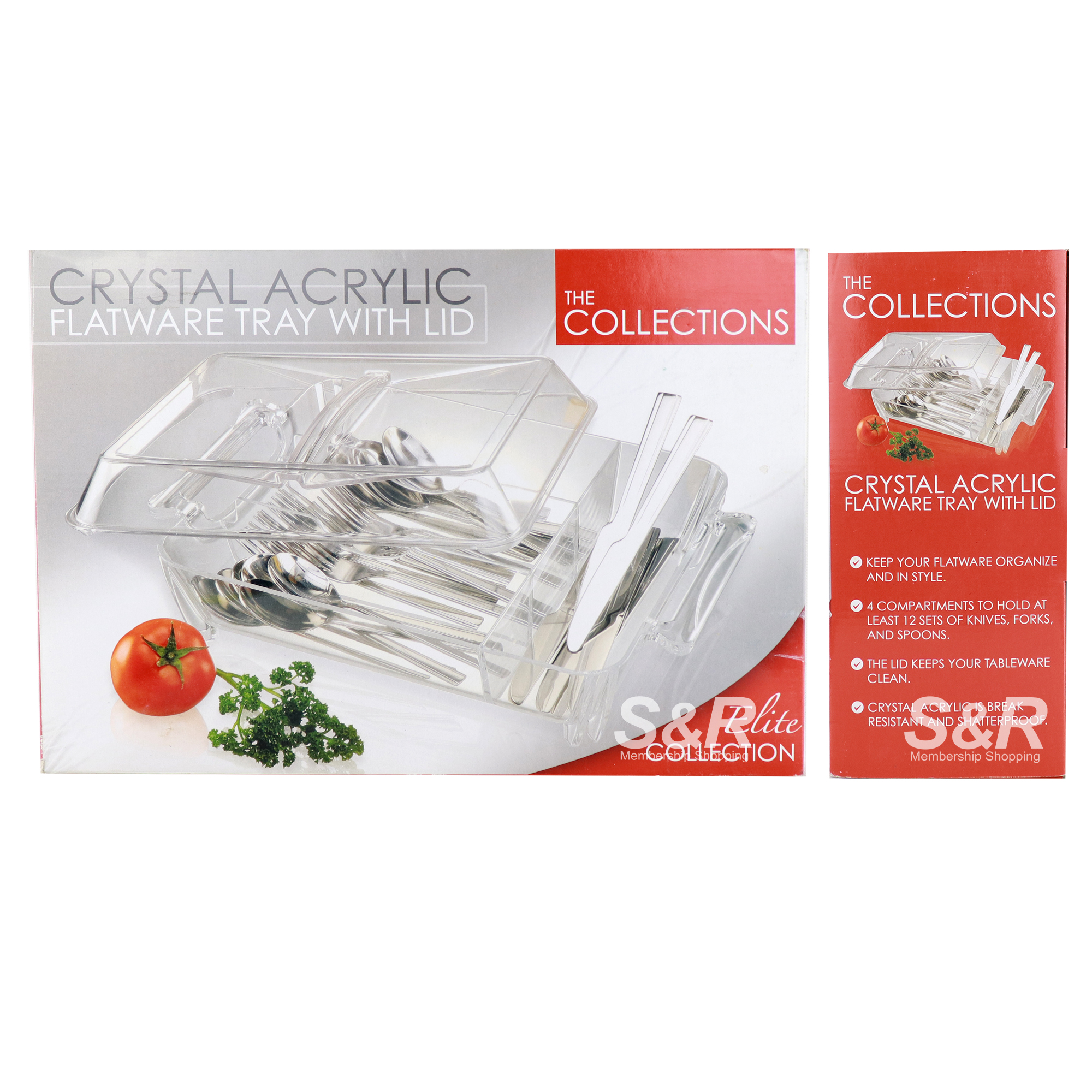 Crystal Acrylic Flatware Tray