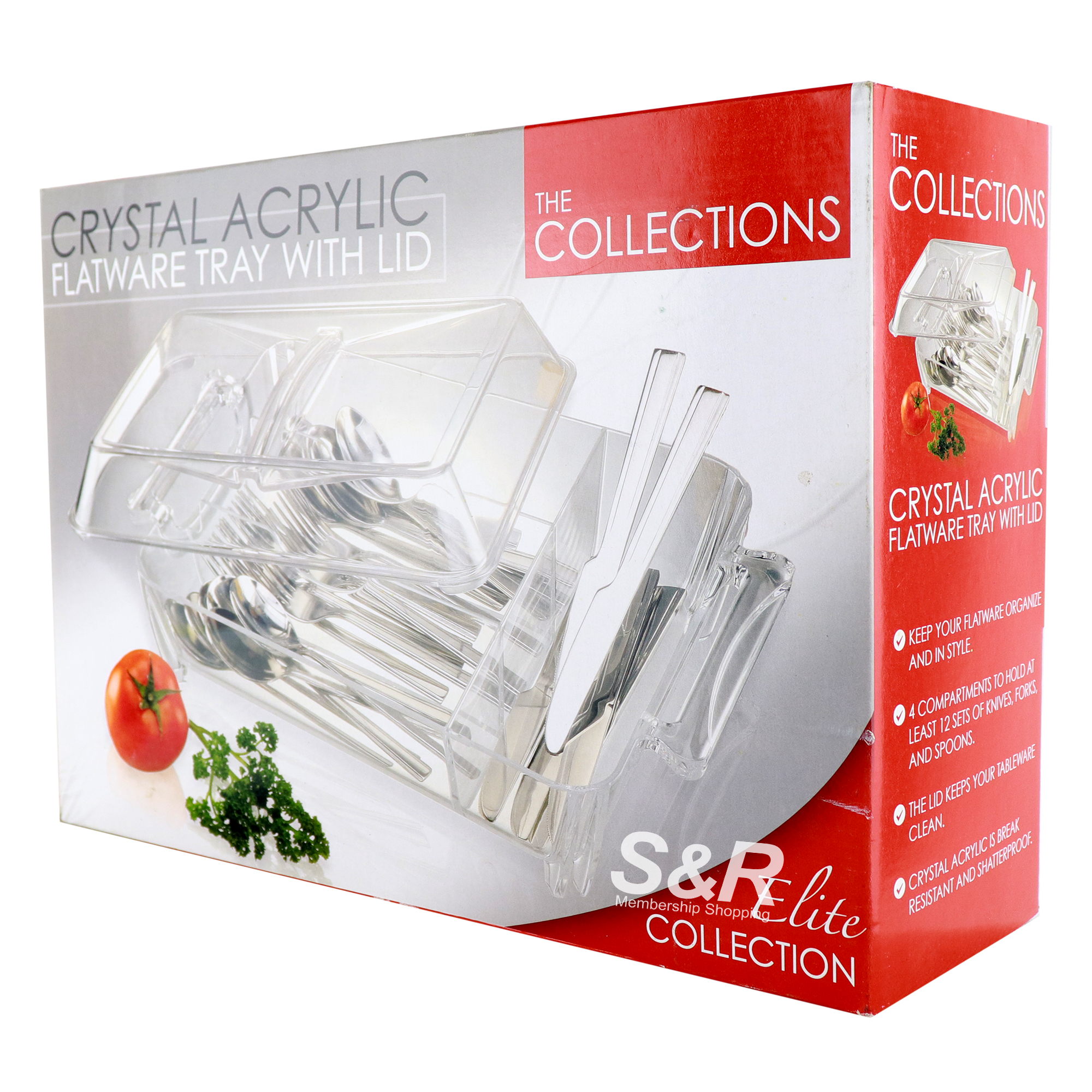 Crystal Acrylic Flatware Tray