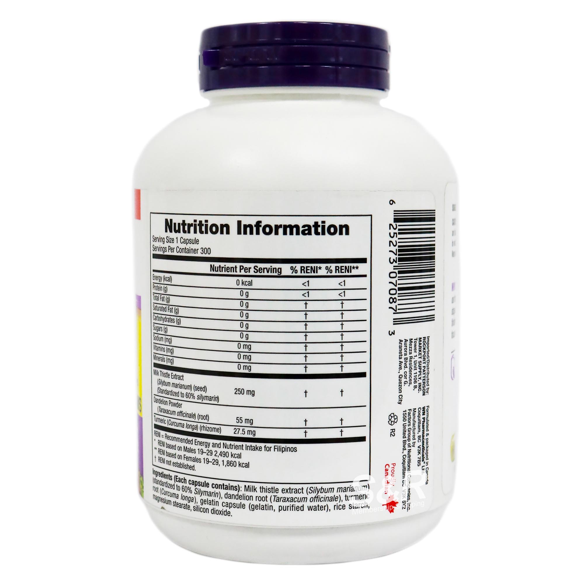 Webber Naturals 250mg Milk Thistle