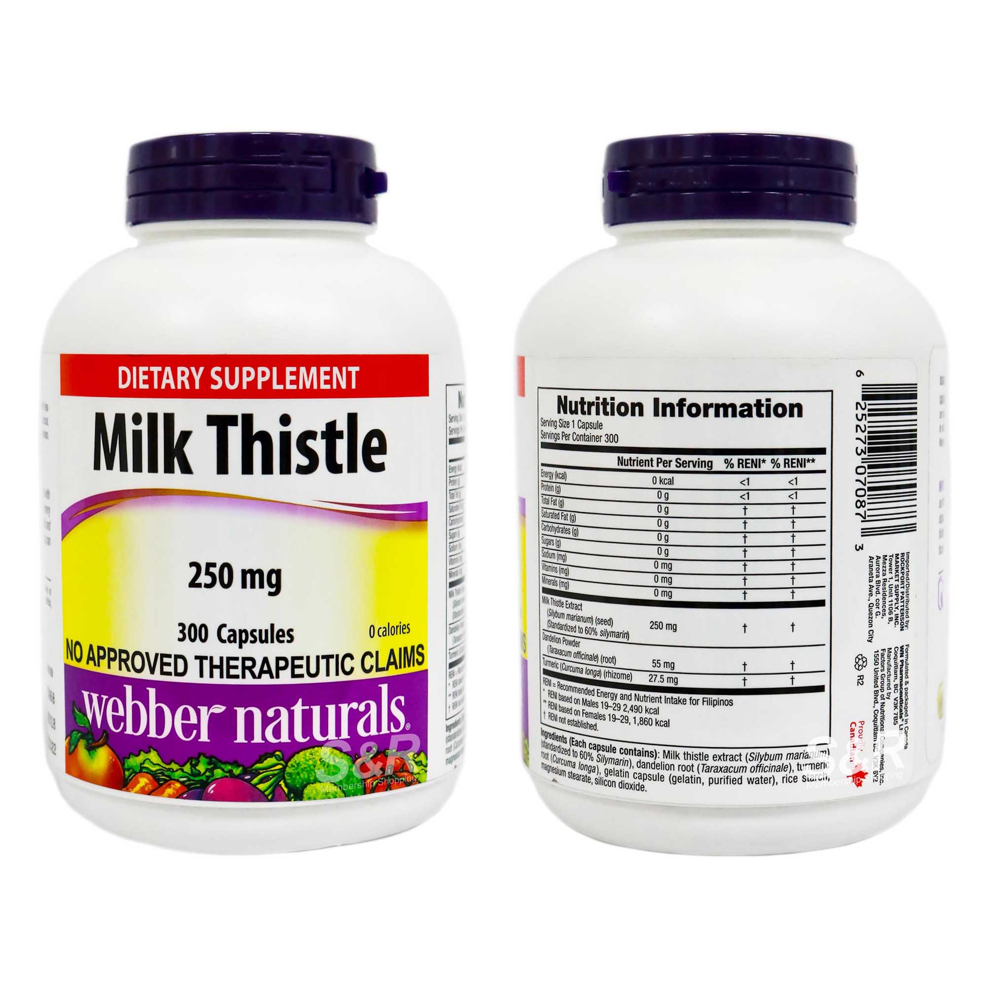 Webber Naturals 250mg Milk Thistle