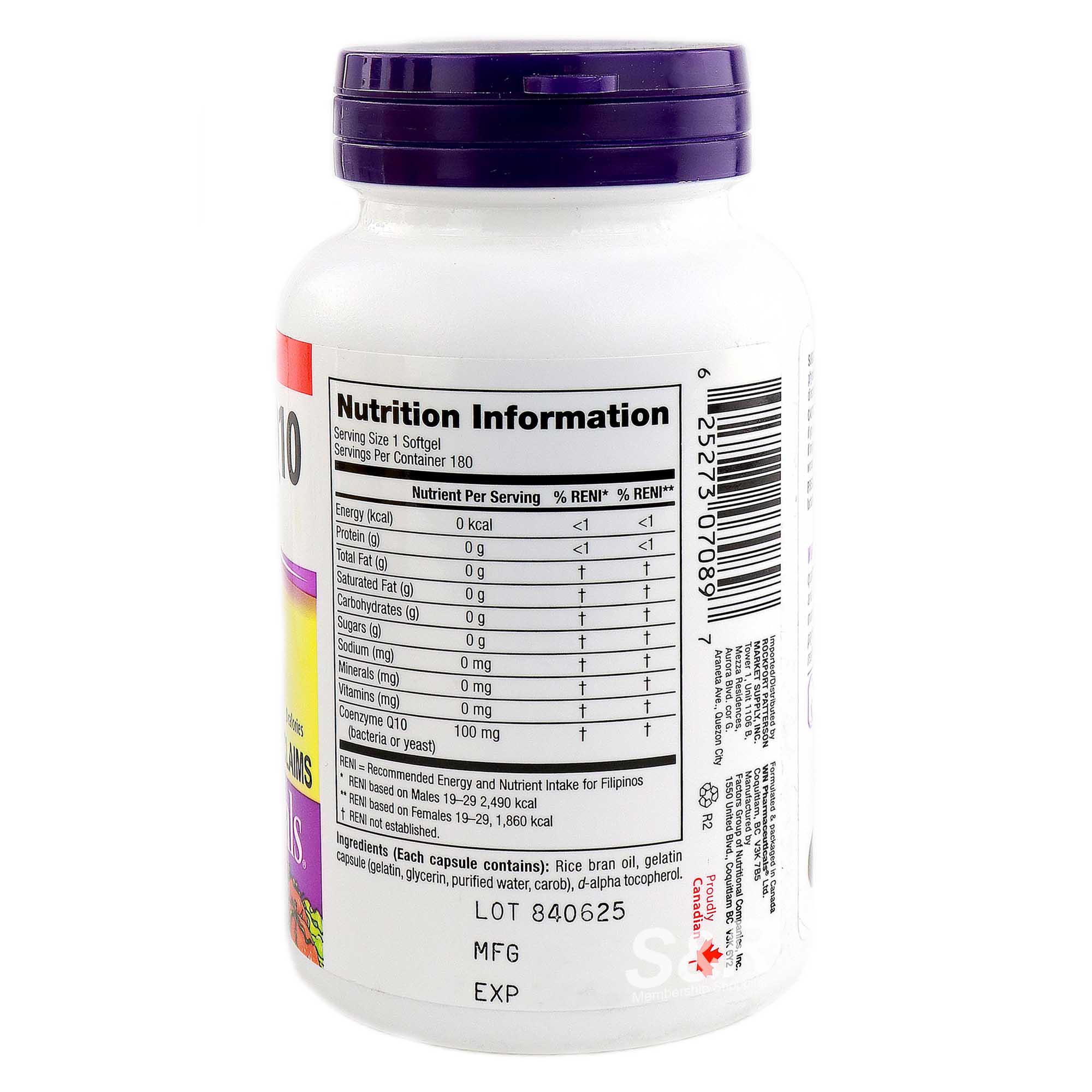 Webber Naturals Coenzyme Q10 100mg