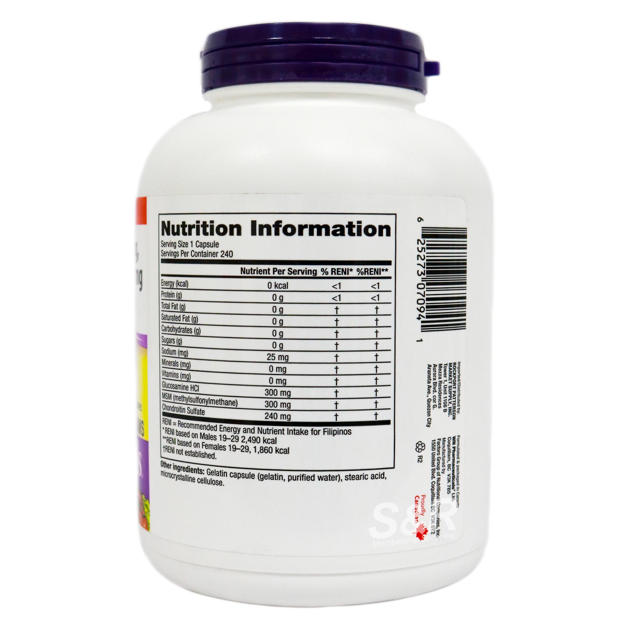 Webber Naturals Triple Action Glucosamin HCI 300mg, Chondroitin Sulfate