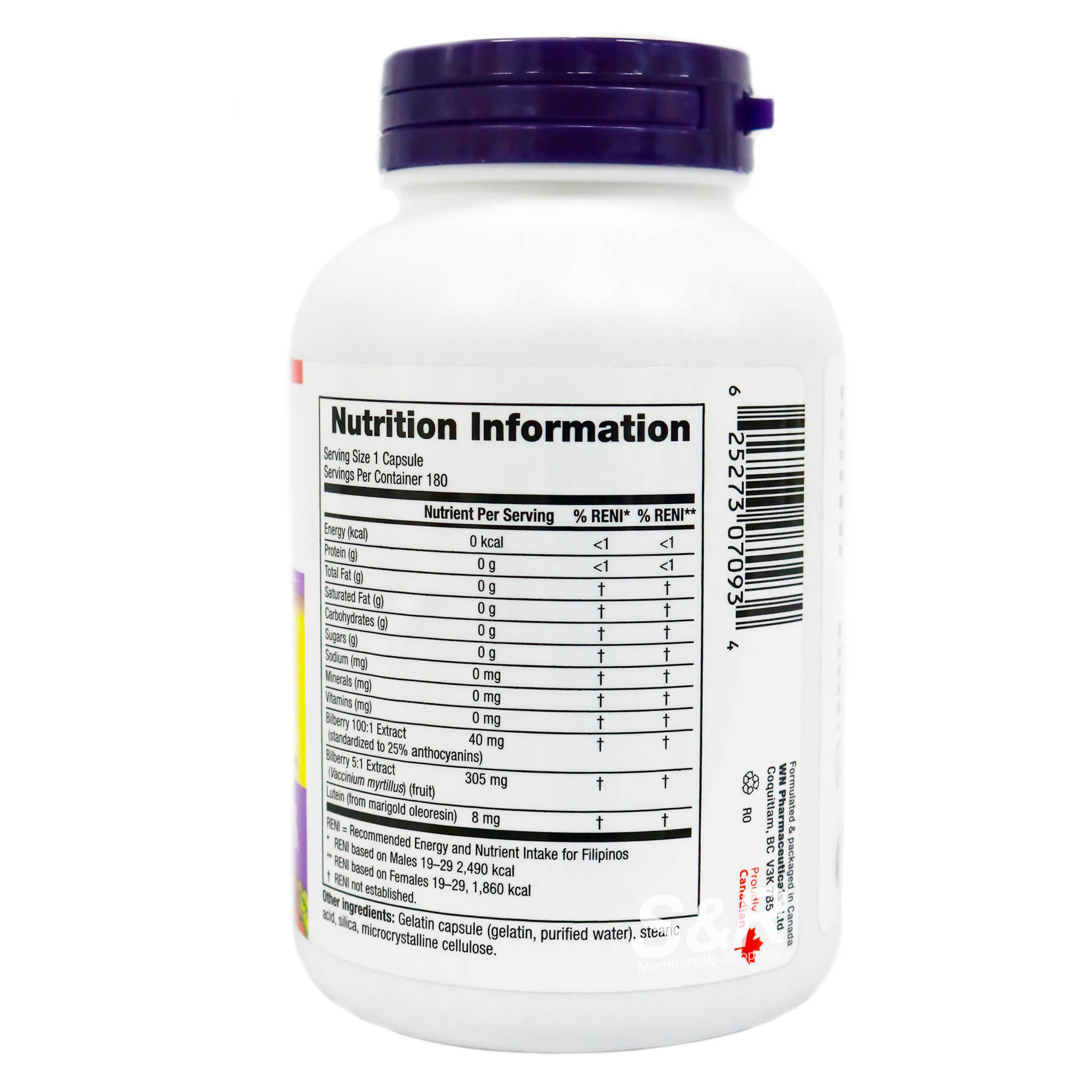 Webber Naturals Bilberry w/ Lutein