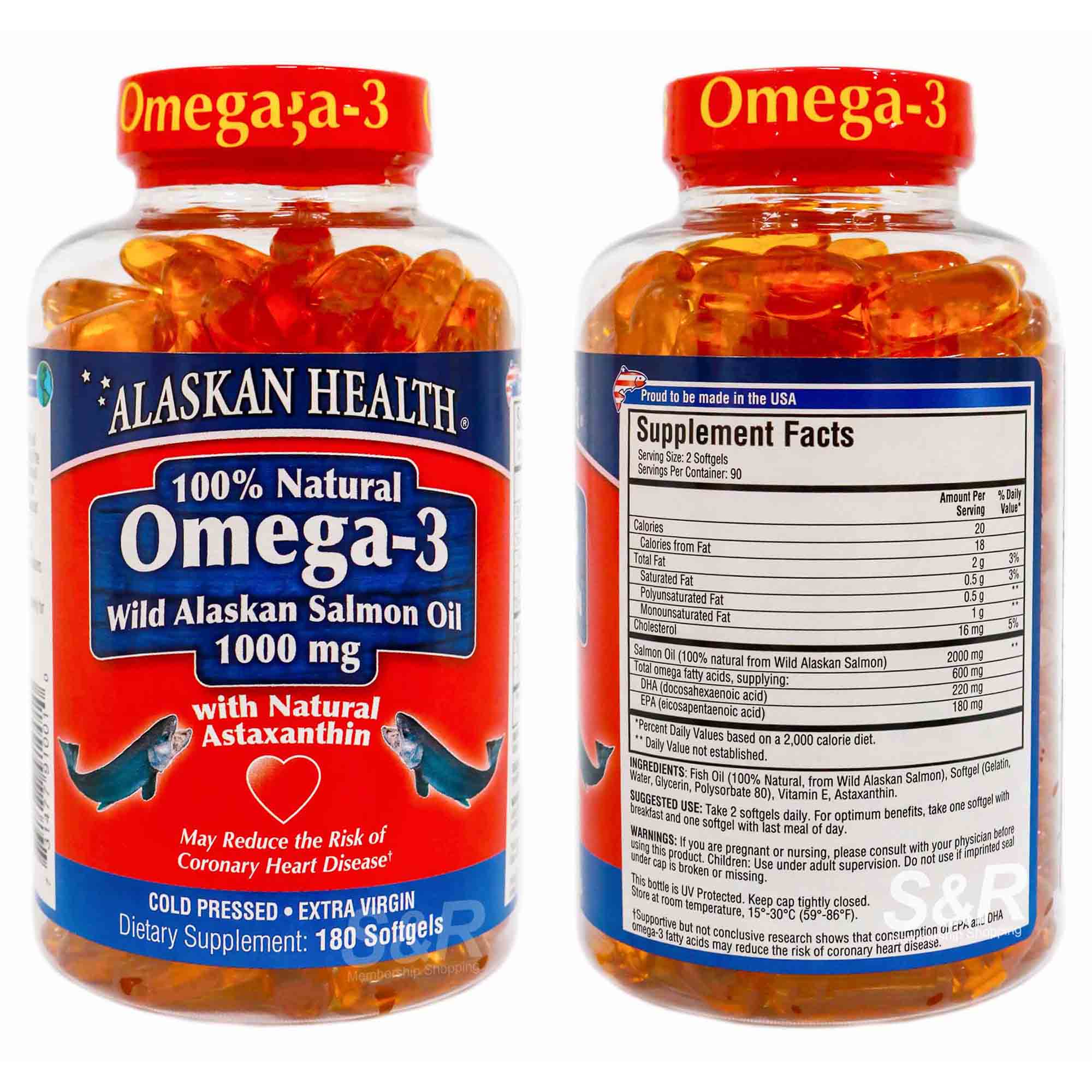 Alaskan Health Omega-3 Wild Alaskan Salmon Oil