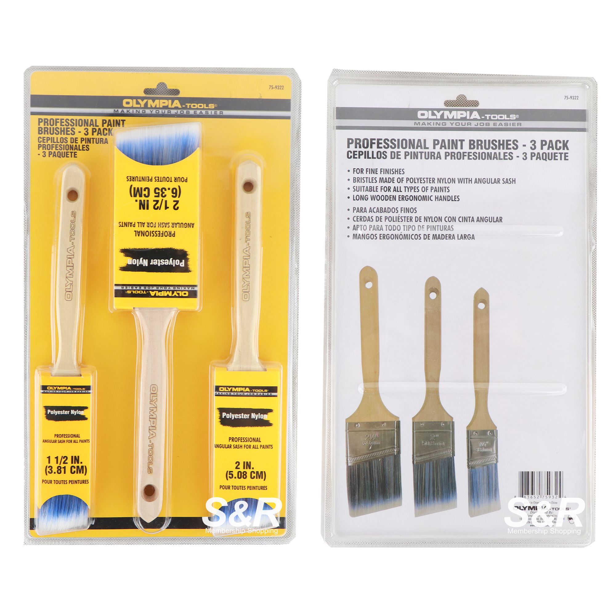 Olympiatools Professional Paint Brushes 3pcs