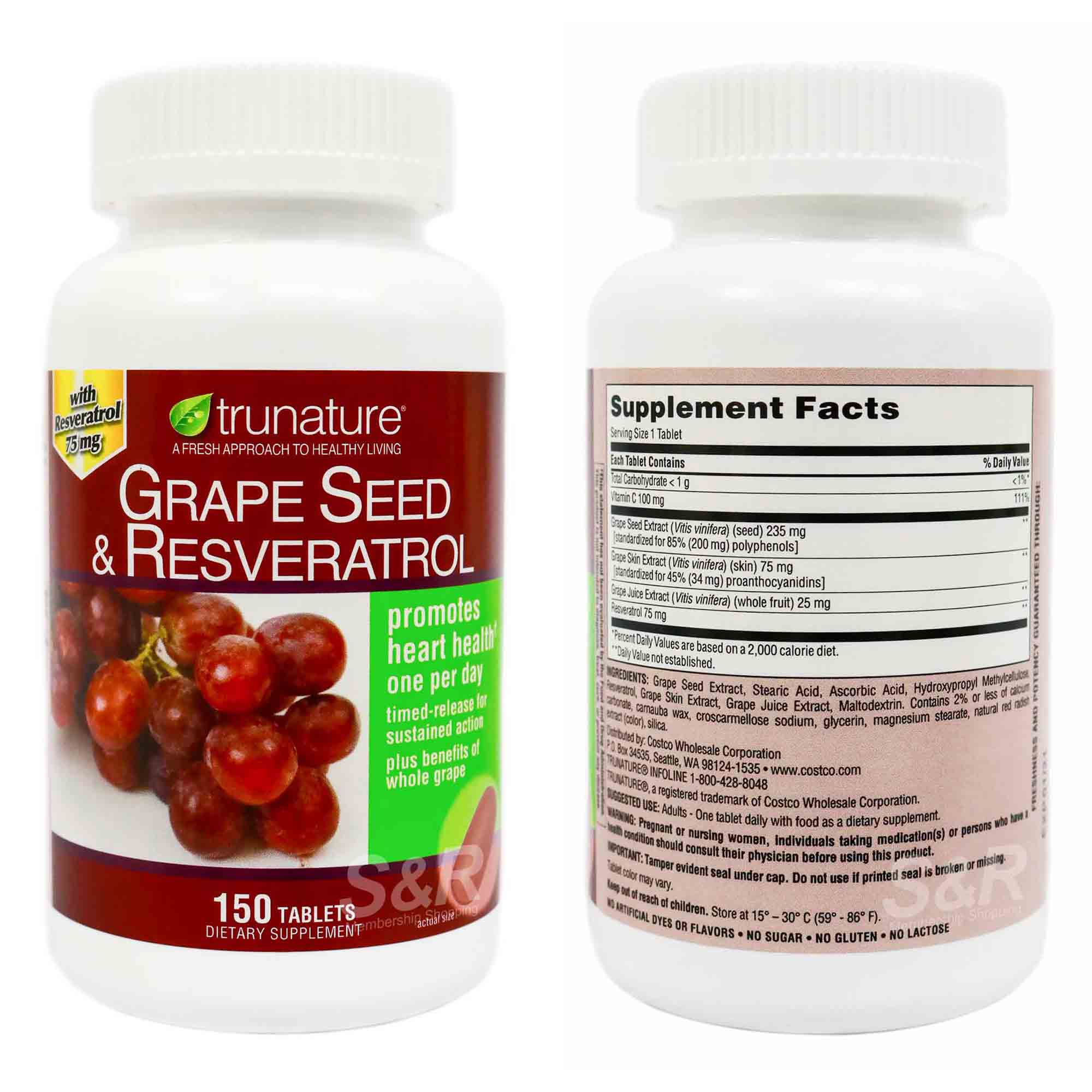 TruNature Grape Seed and Resveratrol 150 Tablets