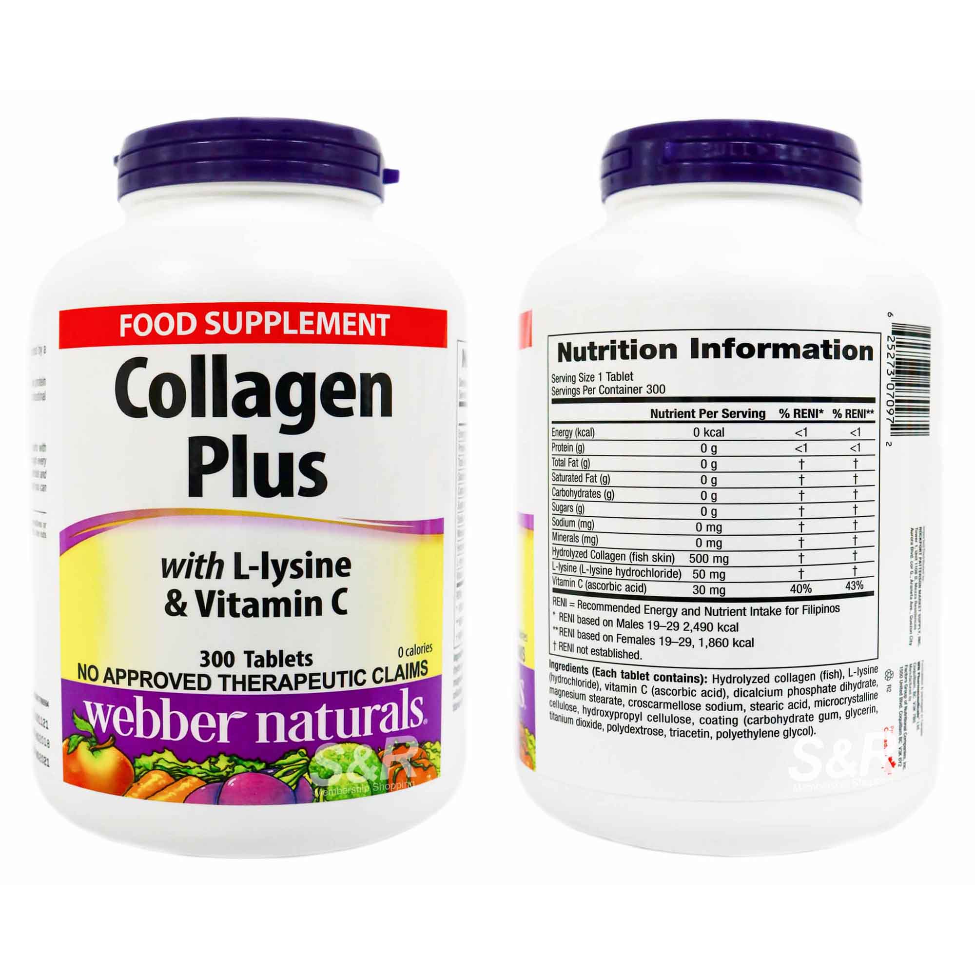 ber Naturals Collagen Plus with Llysine and Vitamin C 300 tablets