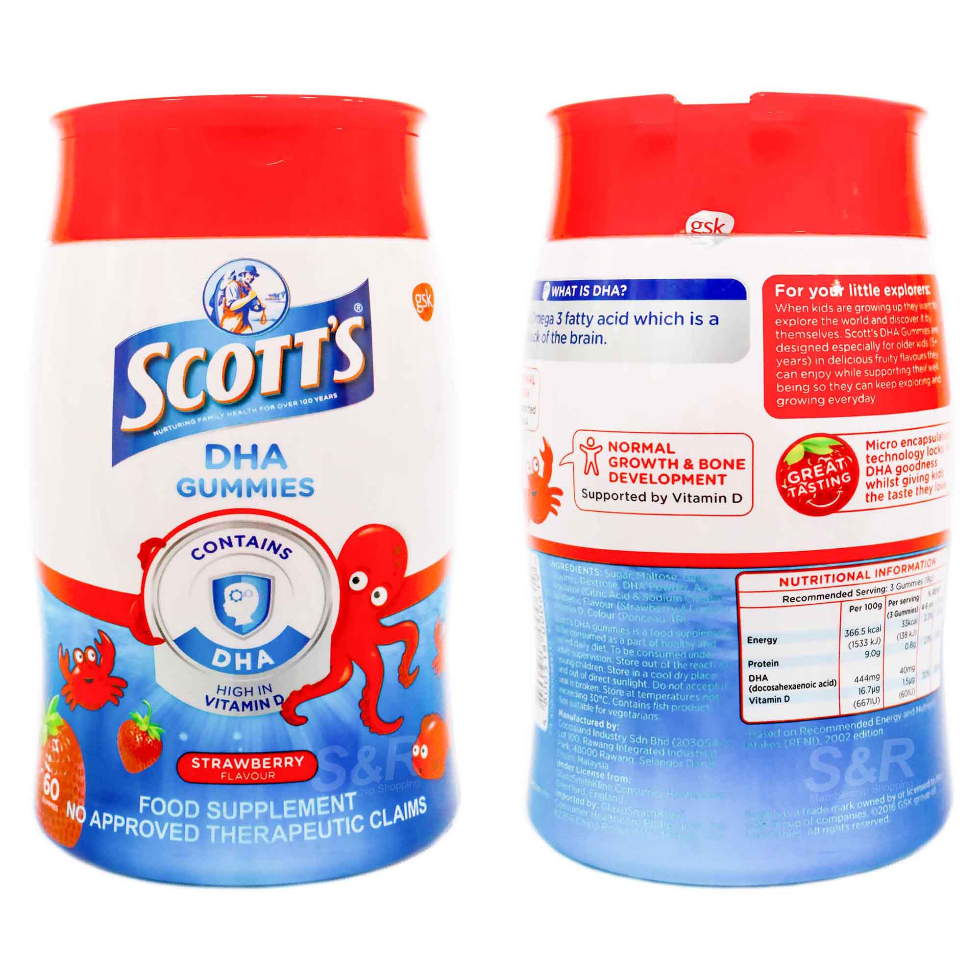 Scott’s DHA Gummies Strawberry Flavor 60pcs