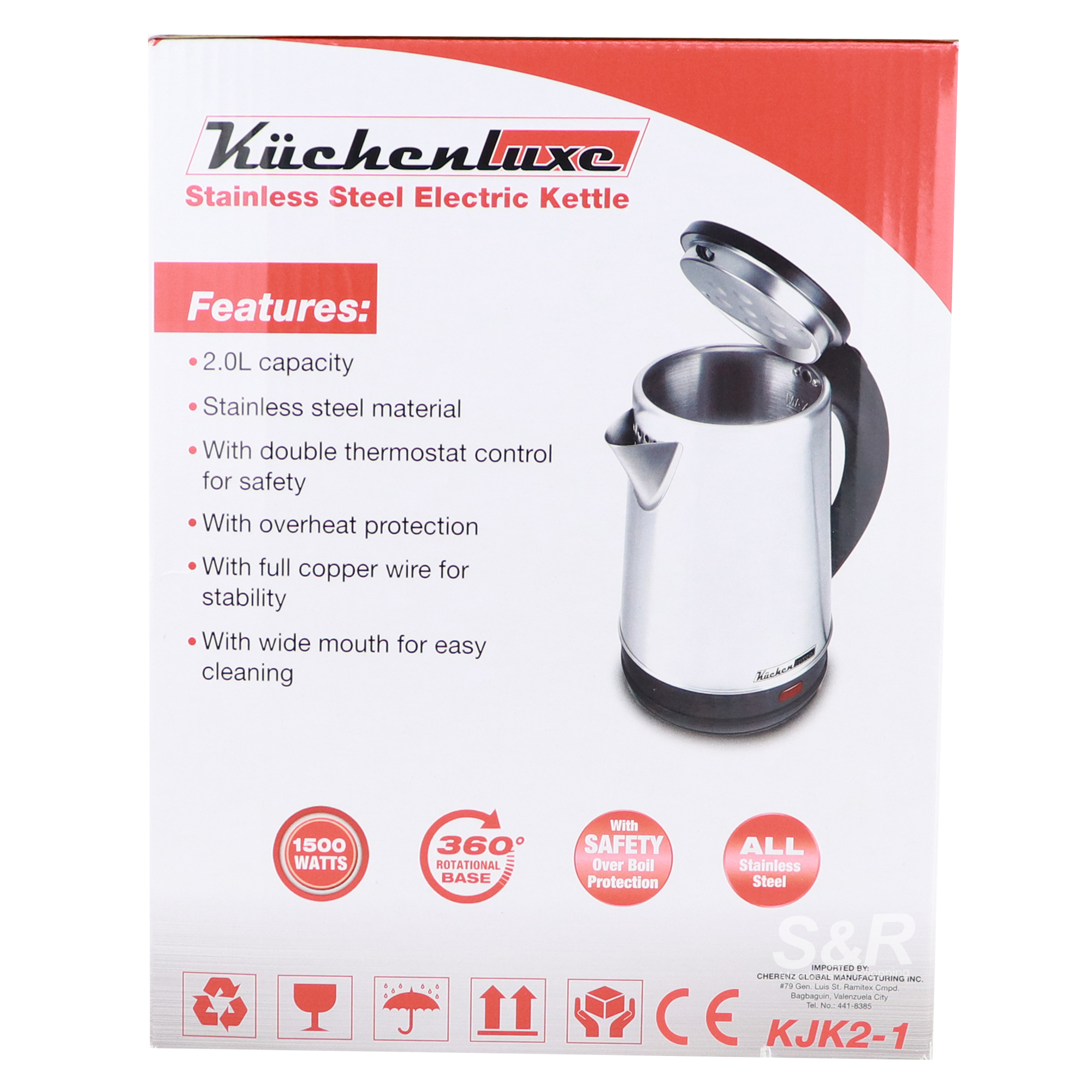 Kuchenluxe Stainless Steel Electric Kettle KJK21