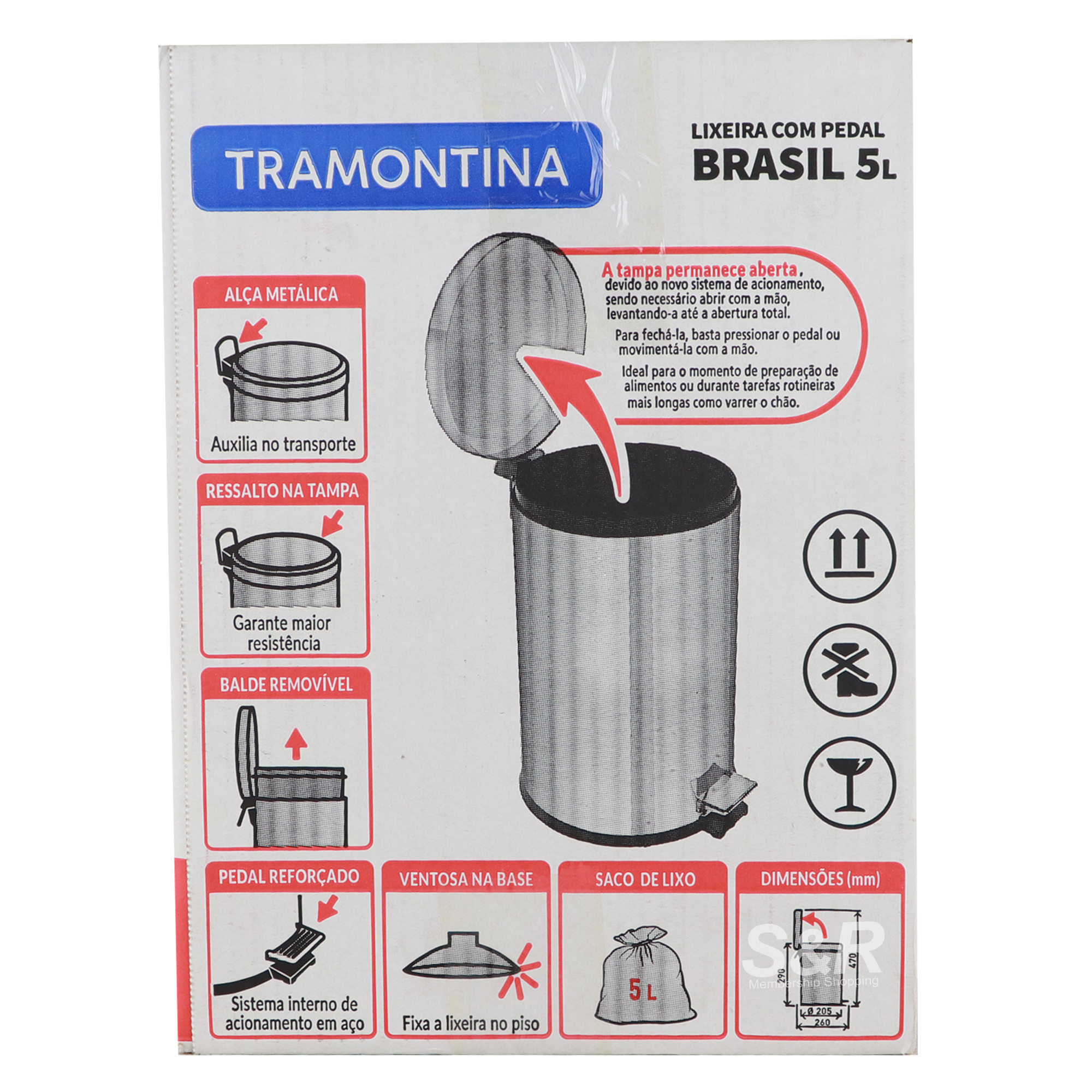 Tramontina Pedal Trash Bin 1pc