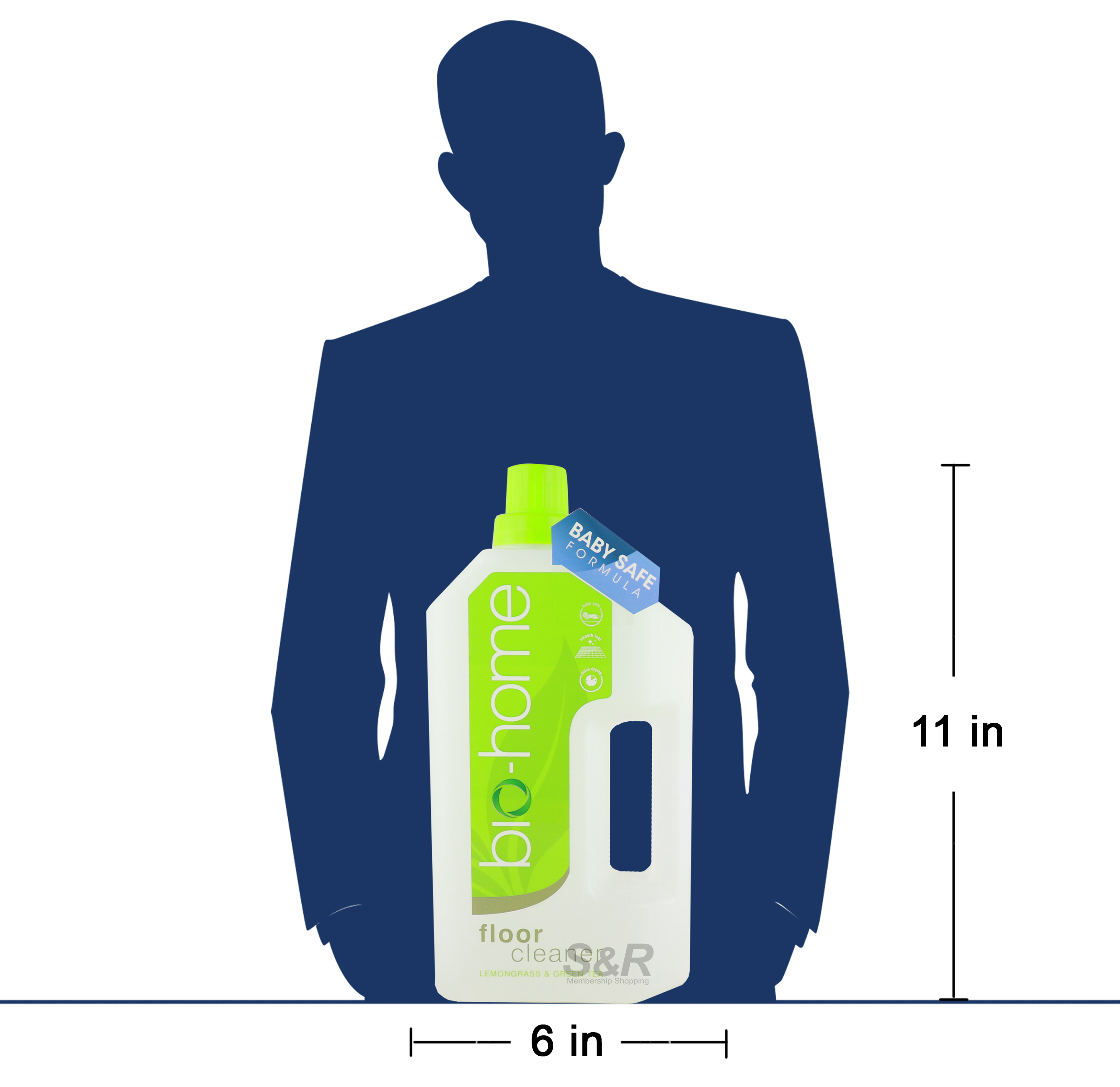 BioHome Floor Cleaner Baby Safe Formula Lemon Grass and Green Tea 1.5L