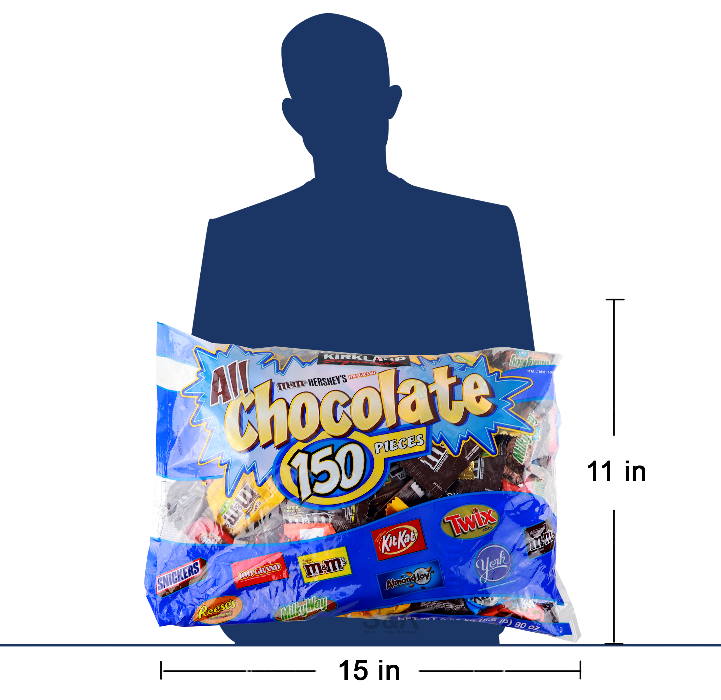 Hershey's All Chocolate Pieces, 150 Pcs, 90 Ounce Bag